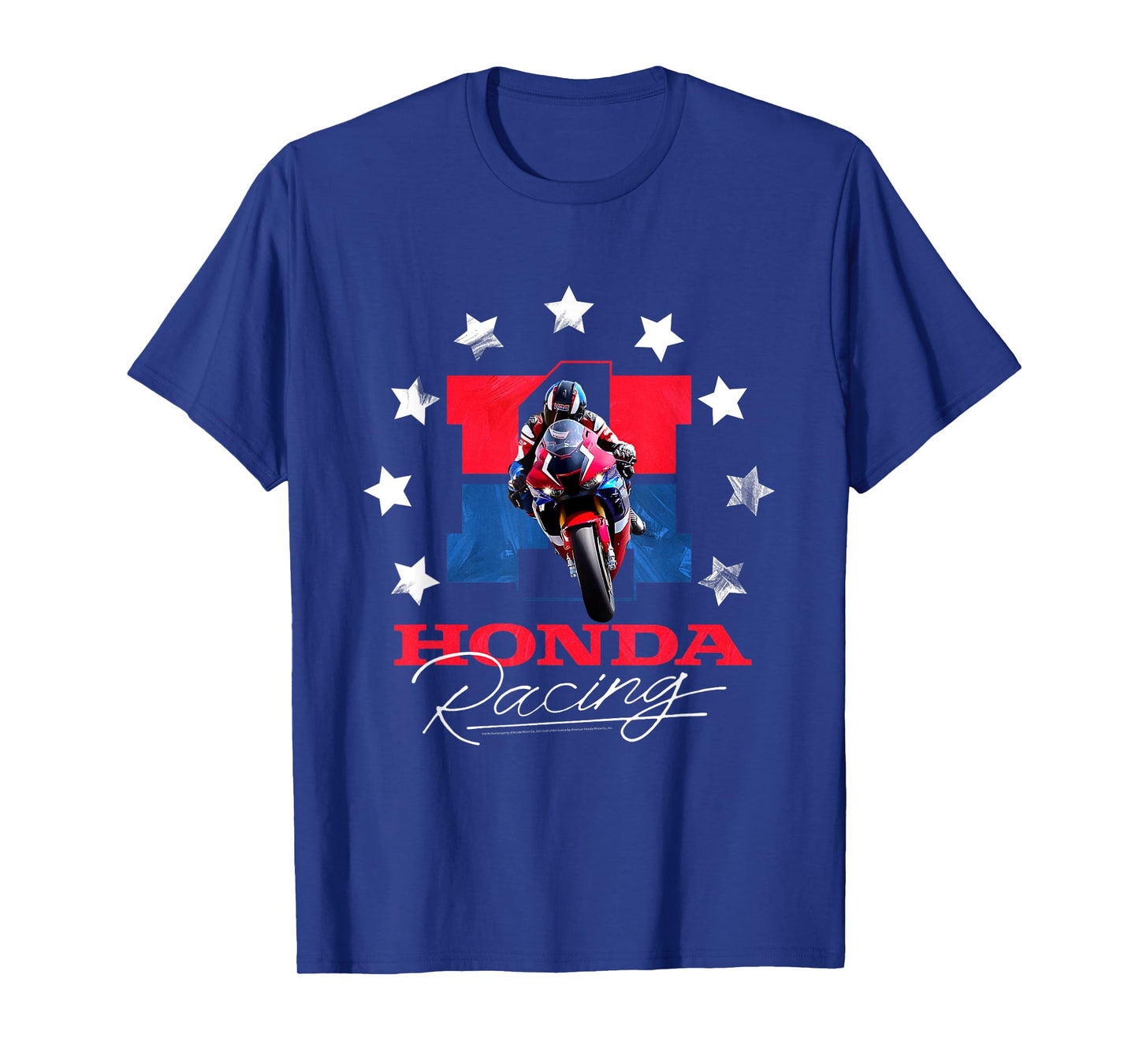 Honda Racing Red White & Blue Stars Sports Bike T-Shirt