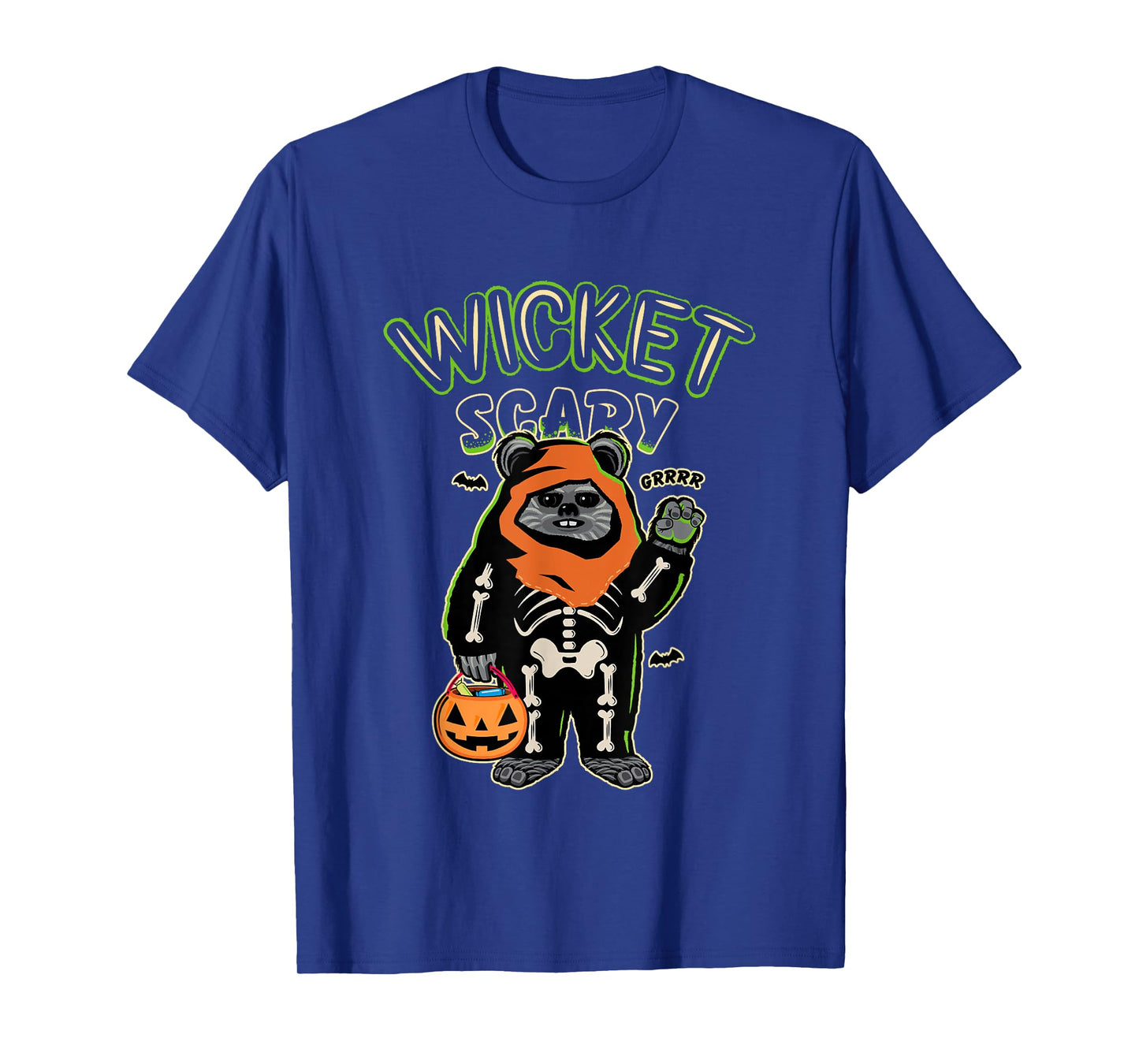 Star Wars Halloween Wicket Scary Ewoks Grrr Big Chest Logo T-Shirt