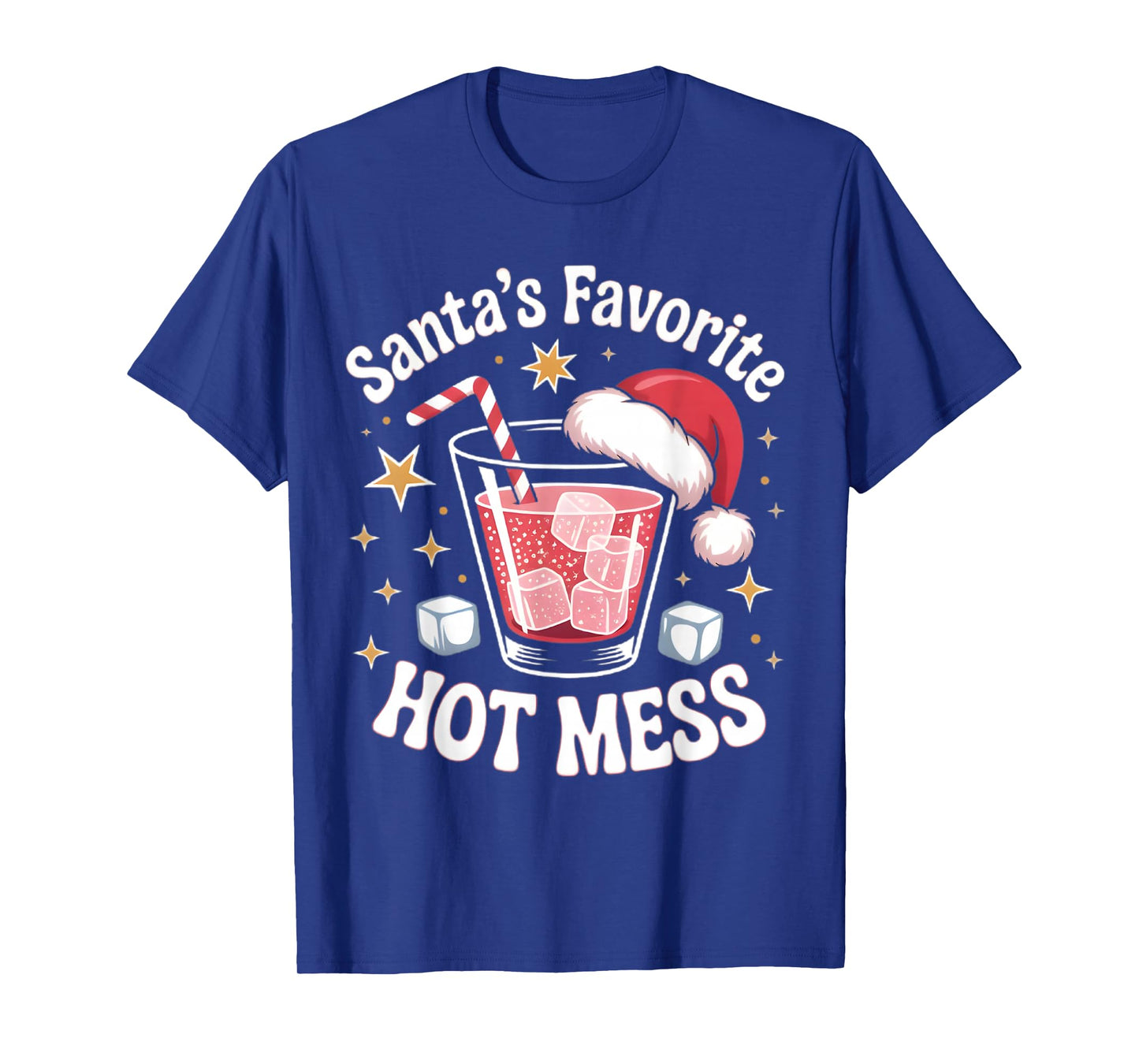 Santa's Favorite Hot Mess Christmas Funny Margarita T-Shirt