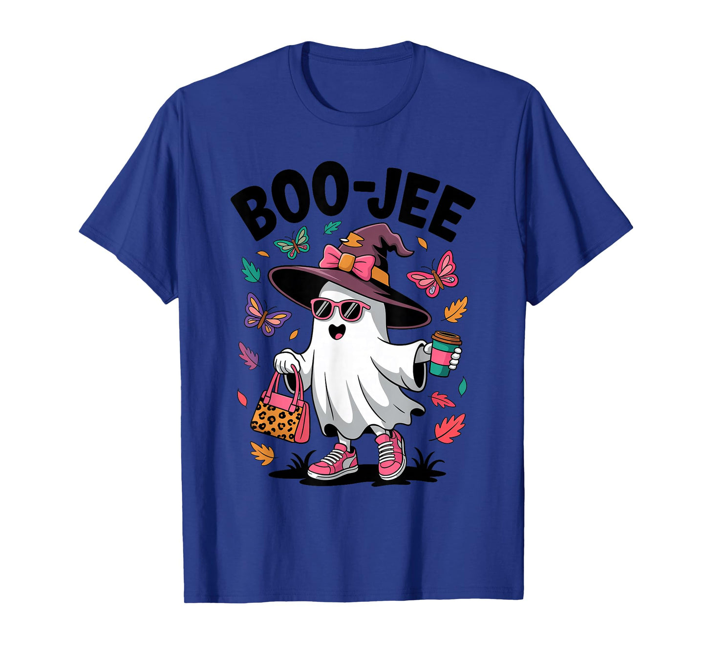 Boujee Ghost Witch Hat Sunglasses Coffee Halloween for Girls T-Shirt