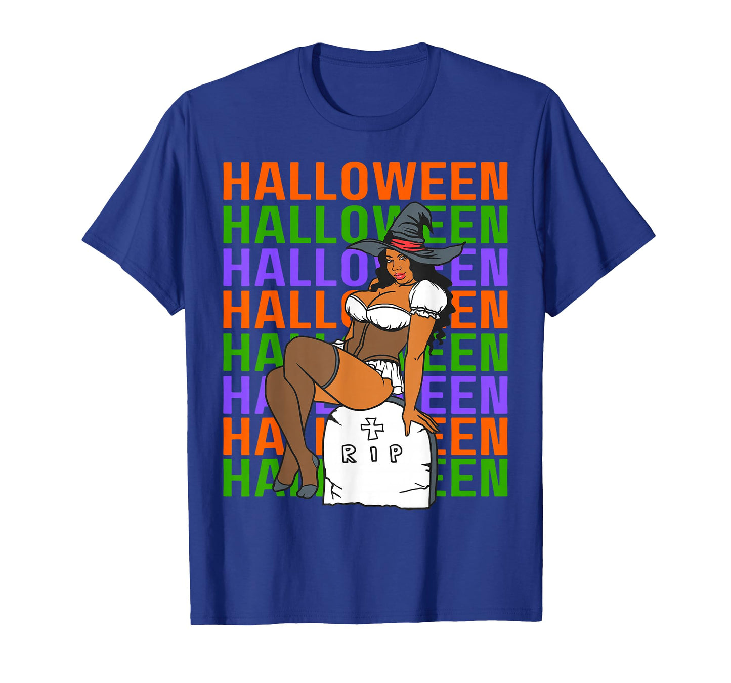 Funny Melanin Halloween Black Girl Magic Scary Blood Costume T-Shirt