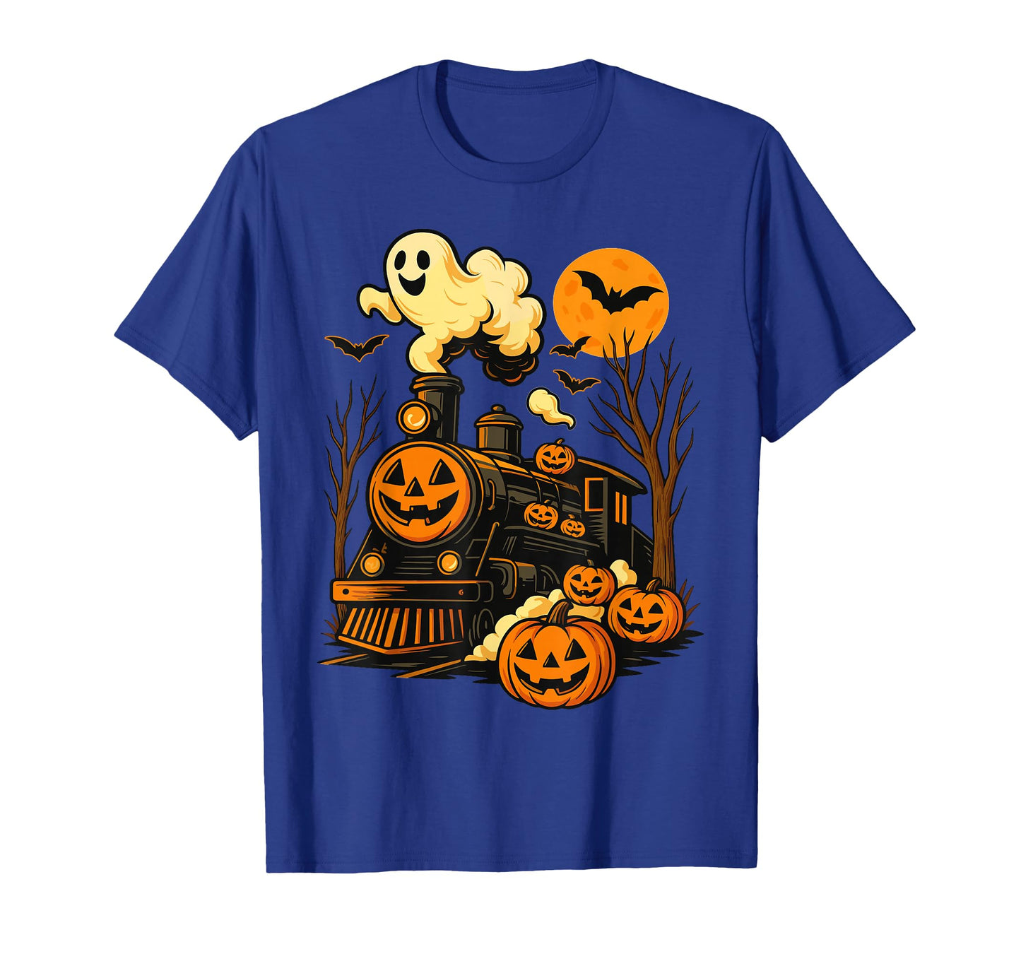 Vintage Halloween Train Pumpkin Railroad Trains Lover T-Shirt