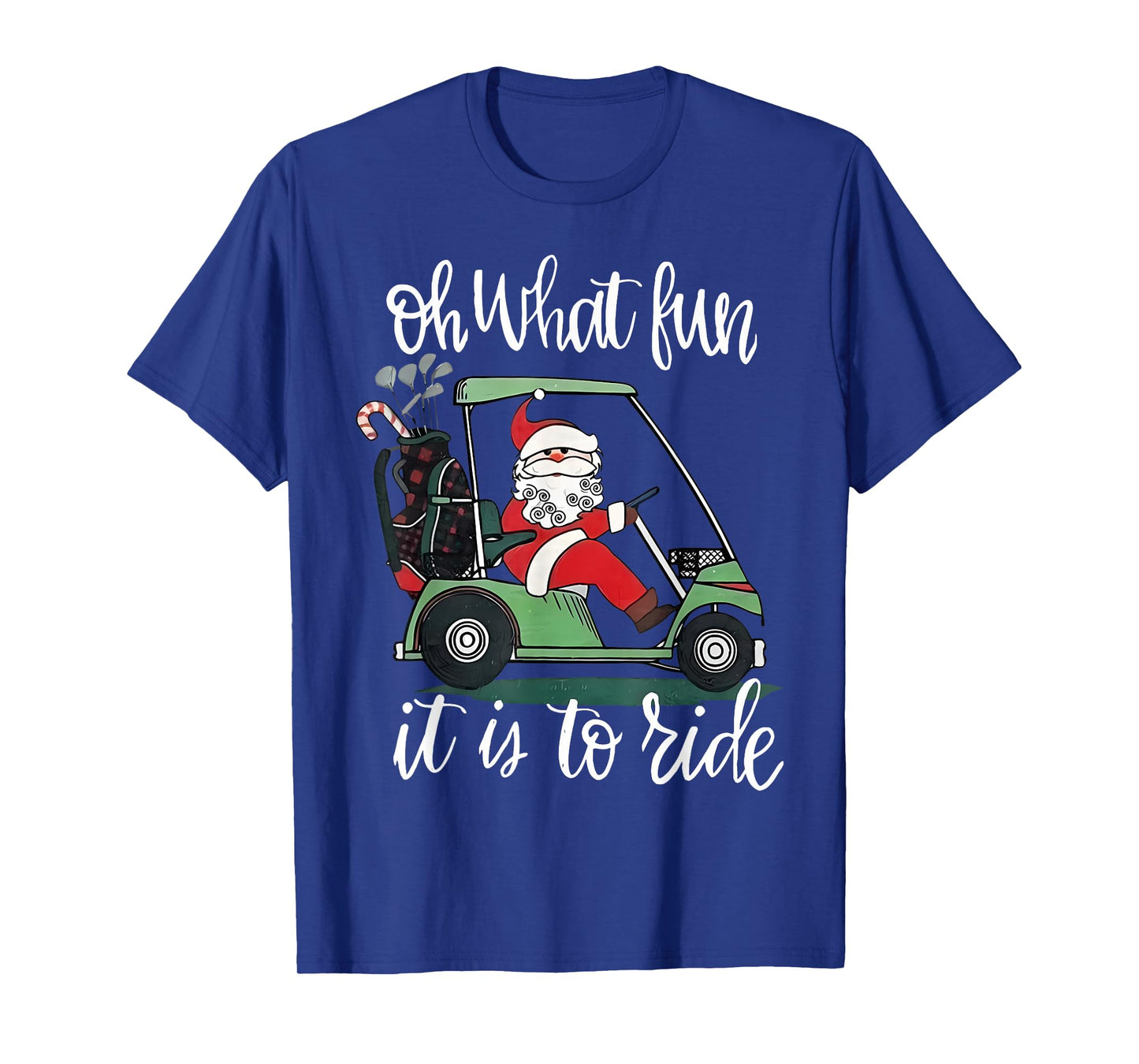 Santa Golf Cart Oh What Fun Christmas Golfer Golfing Xmas T-Shirt