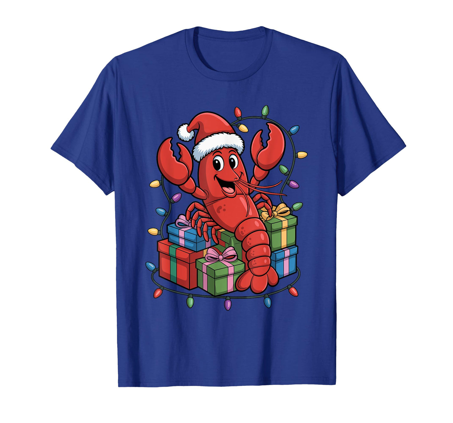 Lobster Santa Hat Foodie Seafood Lover Ugly Christmas Pajama T-Shirt
