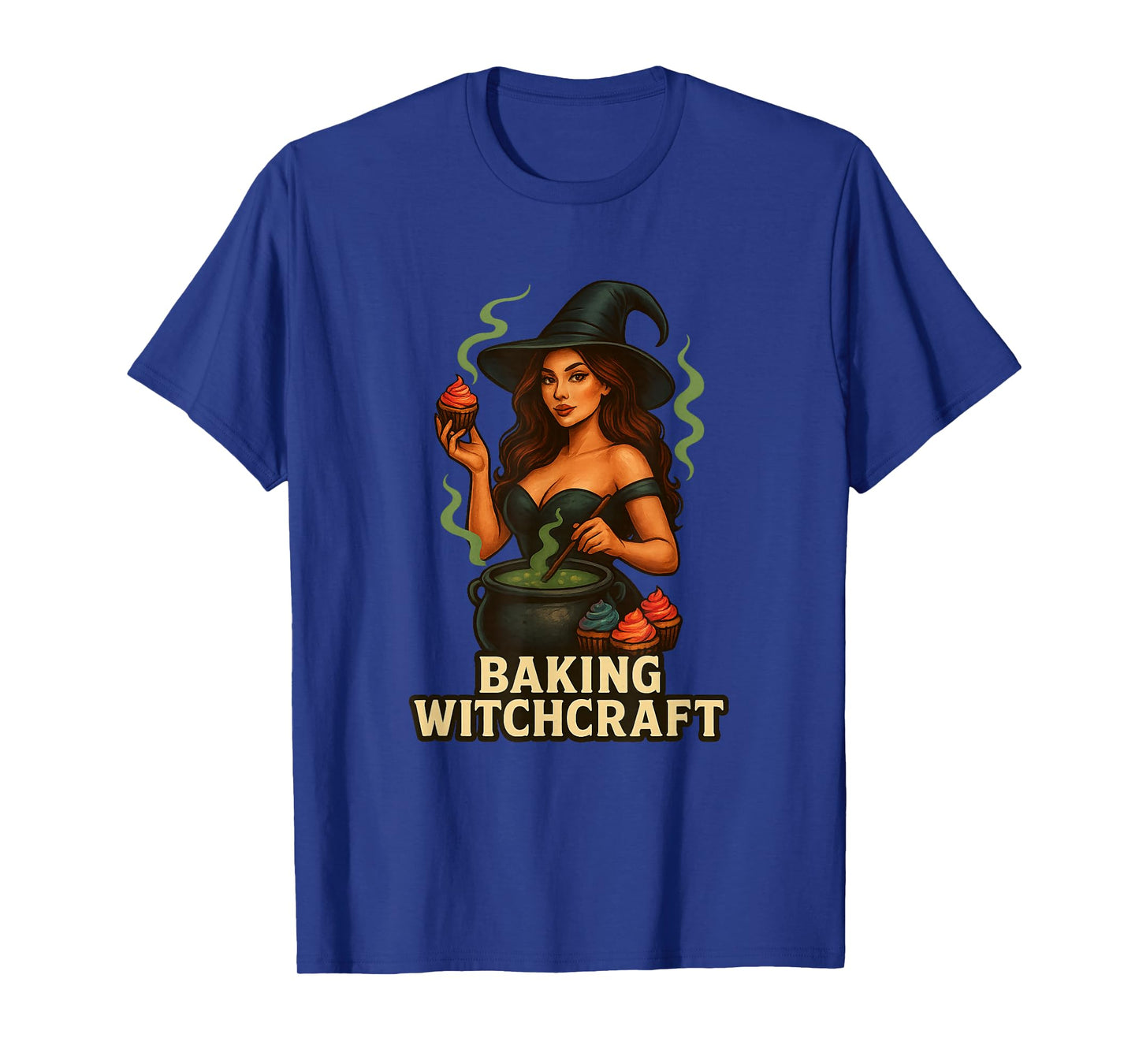 Witch Baking Cupcakes Cauldron Magic Spell Cooking Wiccan T-Shirt