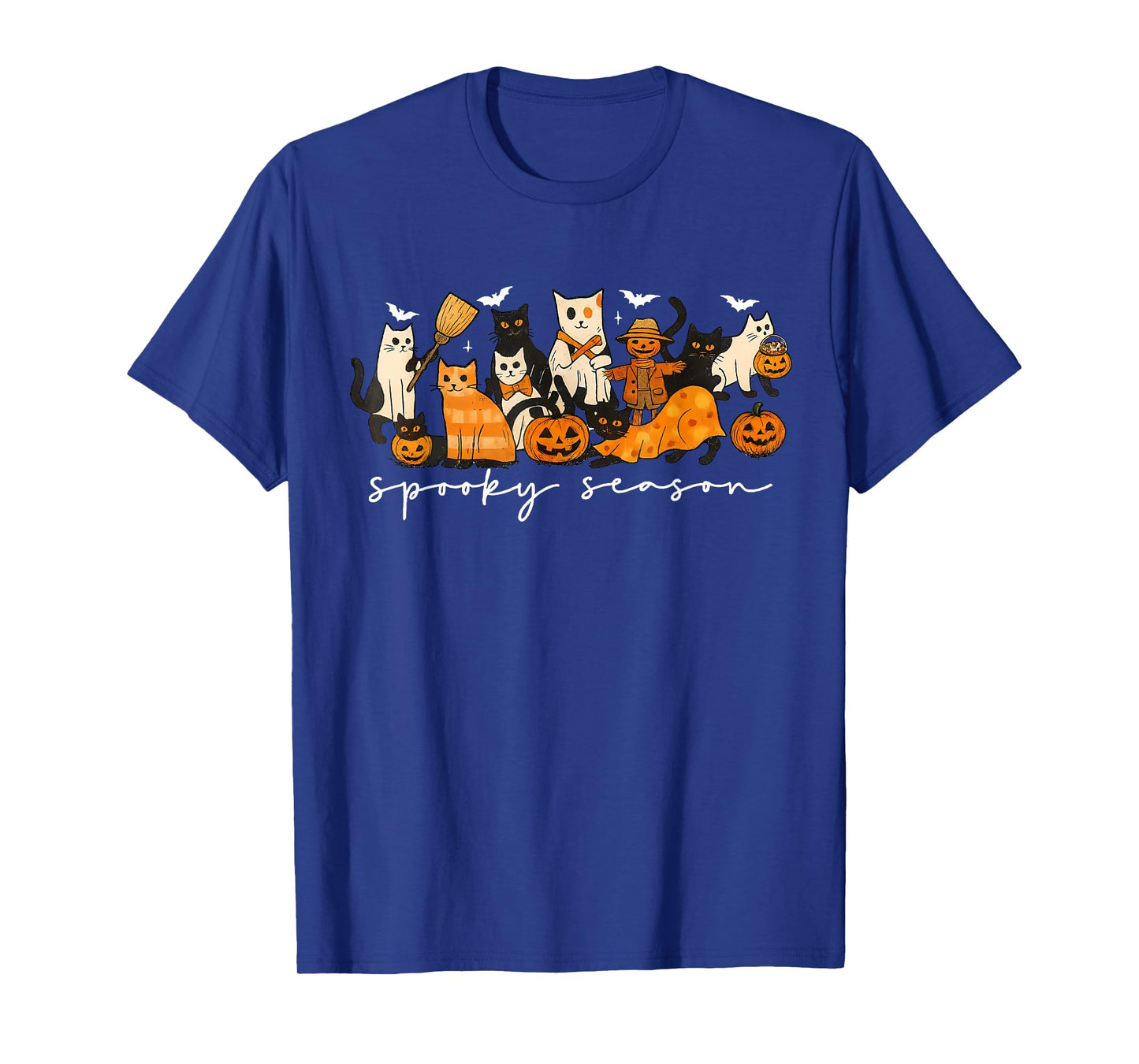 Spooky Witch Black Cat Halloween Pumpkin for Men Women Kids T-Shirt