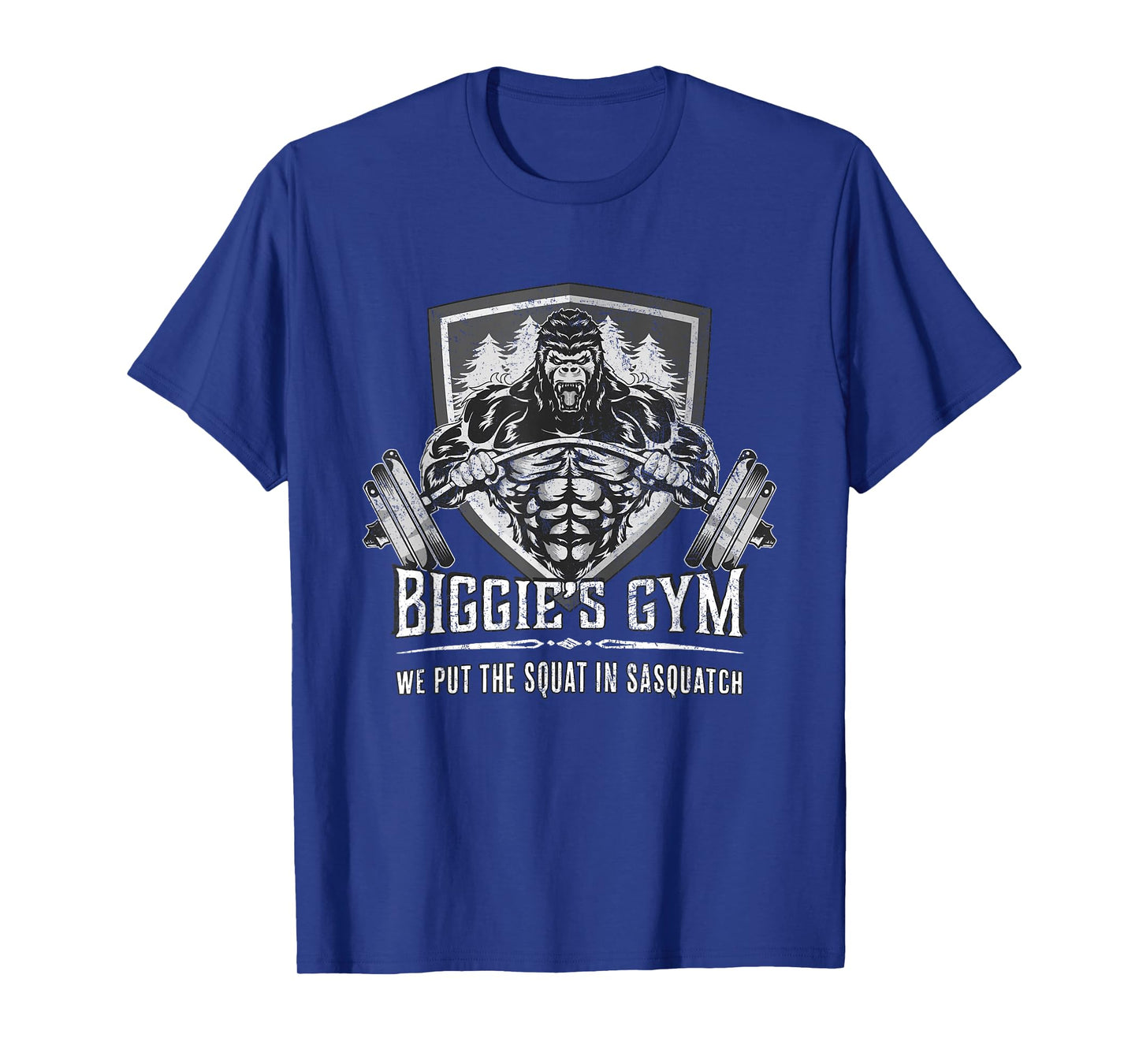 Workout Shirt - Biggie's Gym Puts Squat in Sasquatch T-Shirt