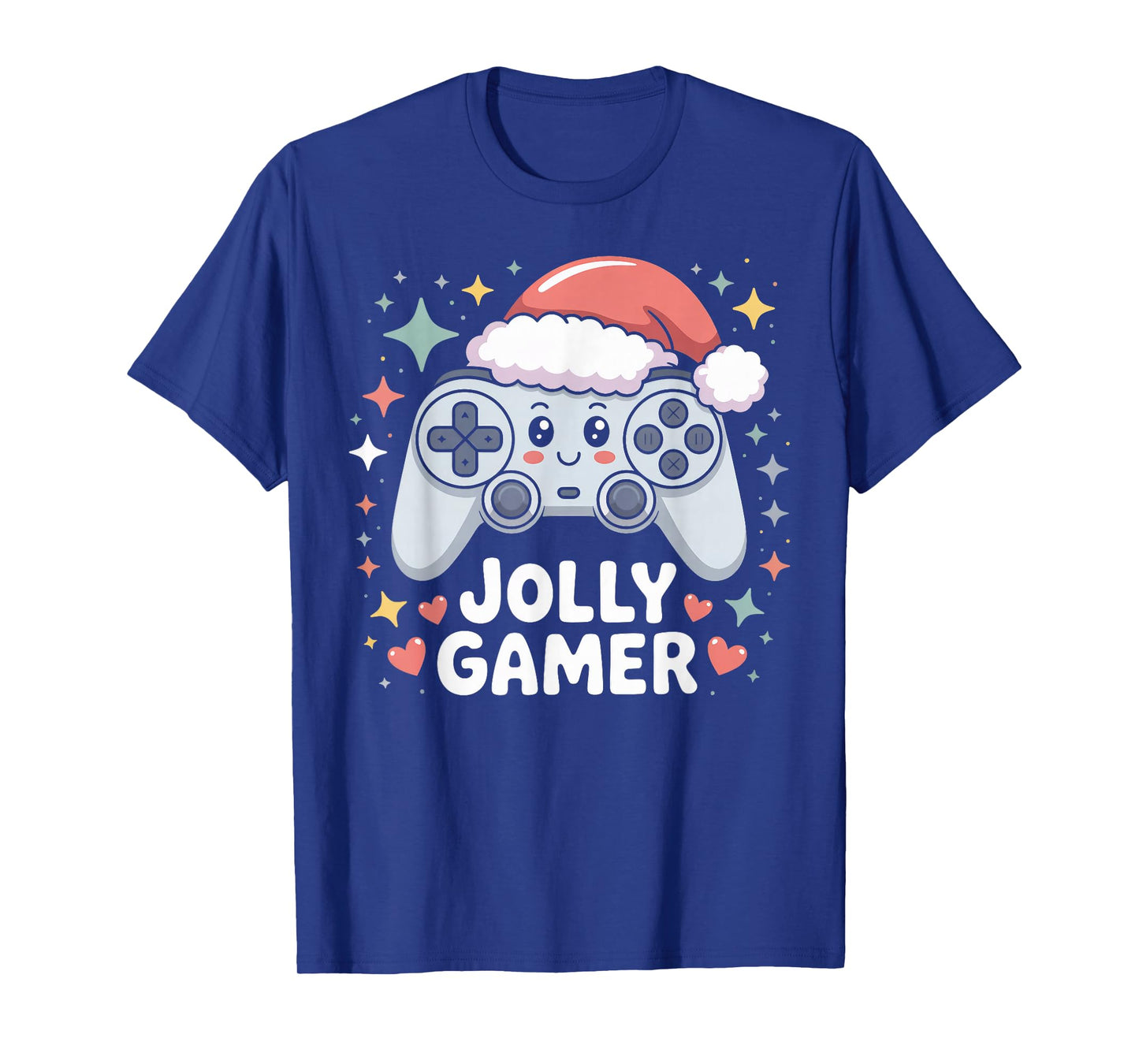 Jolly Gamer Controller with Santa Hat Christmas Video Game T-Shirt
