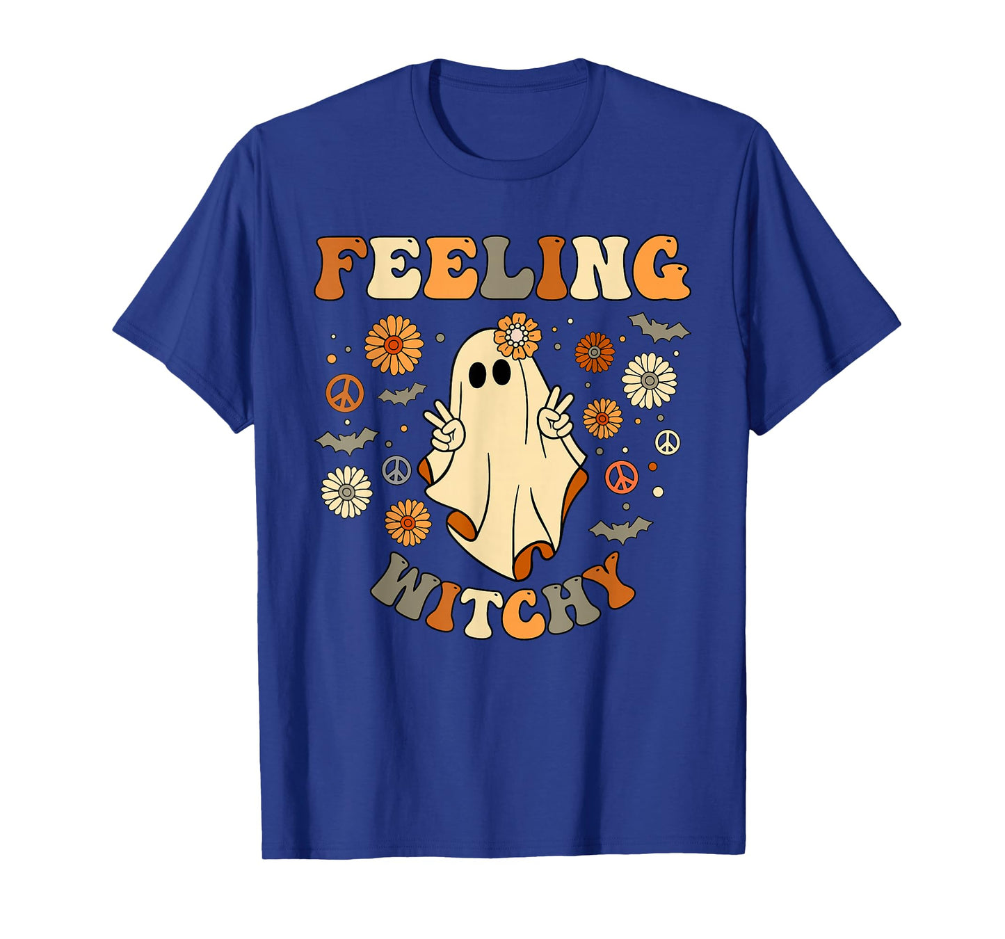 Feeling Witchy Groovy Ghost Halloween T-Shirt
