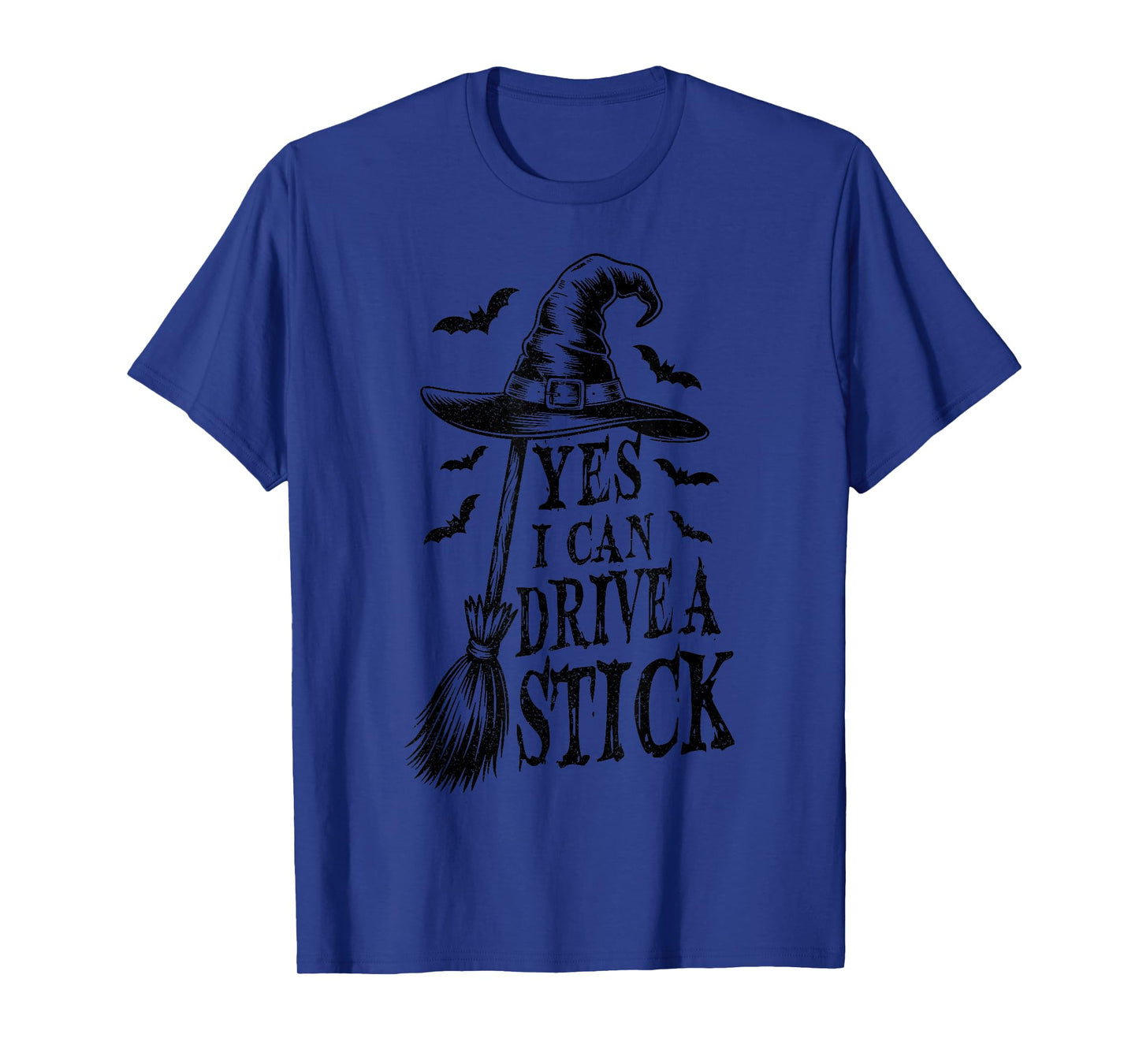 Yes I Can Drive A Stick Funny Halloween Spooky Witch Costume T-Shirt