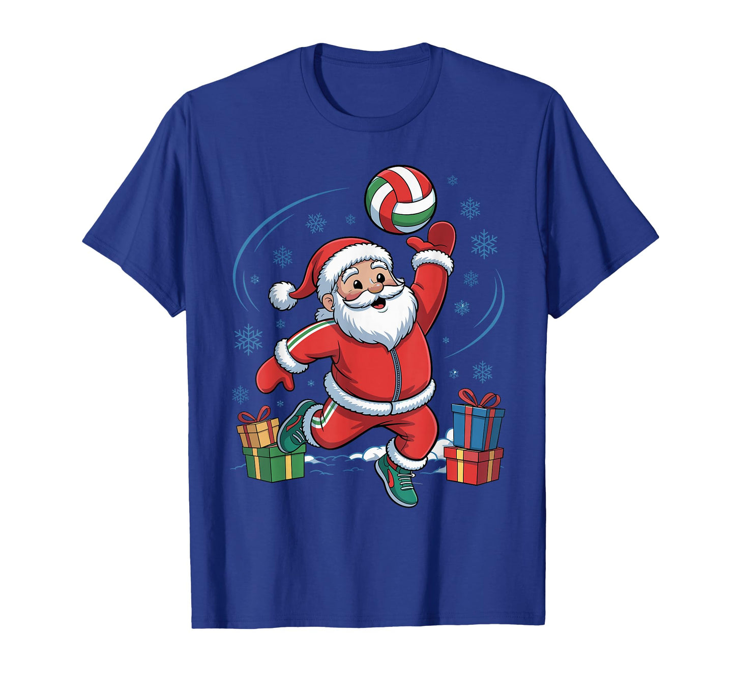 Funny Santa Playing Volleyball Holiday Christmas Xmas Pajama T-Shirt