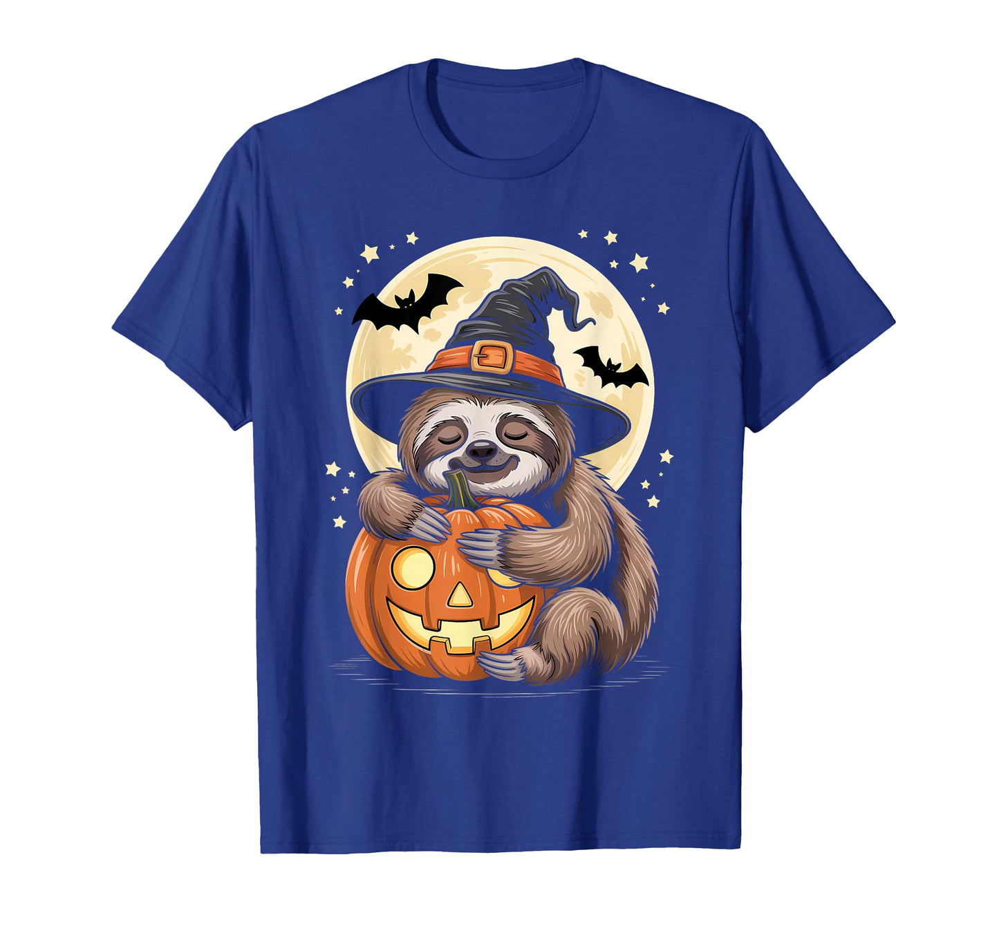Halloween Sloth Witch Hat Pumpkin Spooky T-Shirt