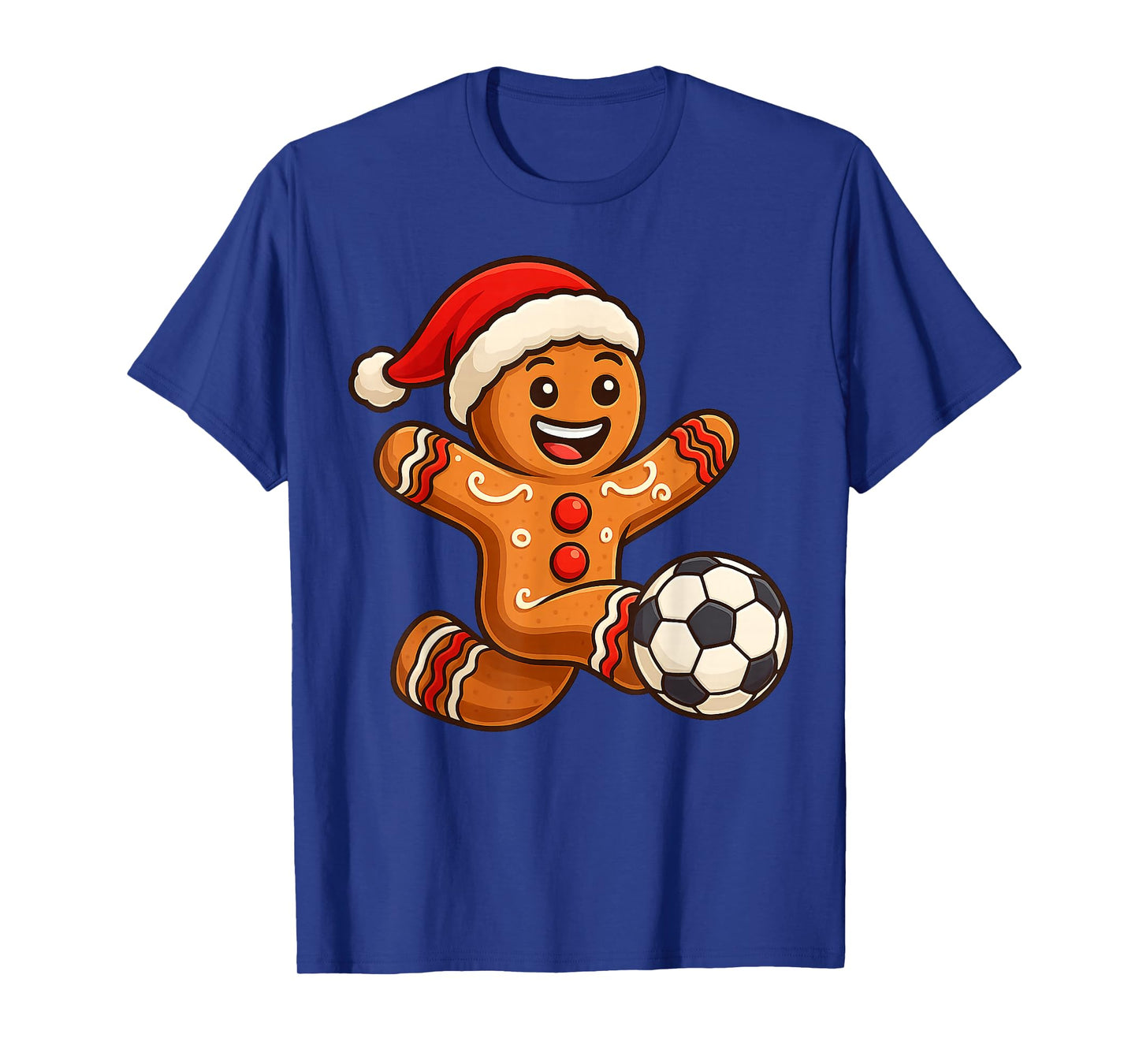 Gingerbread Man Christmas Soccer Tees Men Women Kids T-Shirt