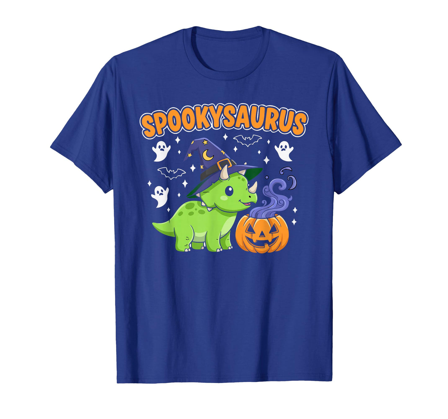Spookysaurus Triceratops Halloween Witch Hat Costume T-Shirt