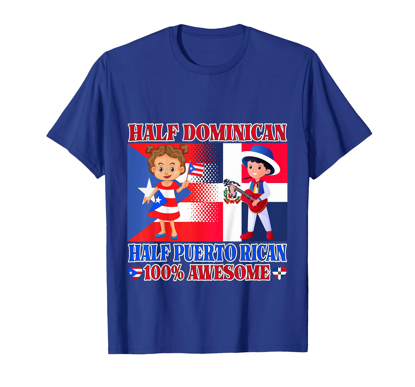 Half Puerto Rican Half Dominican Republic Flag Toddler Girls T-Shirt