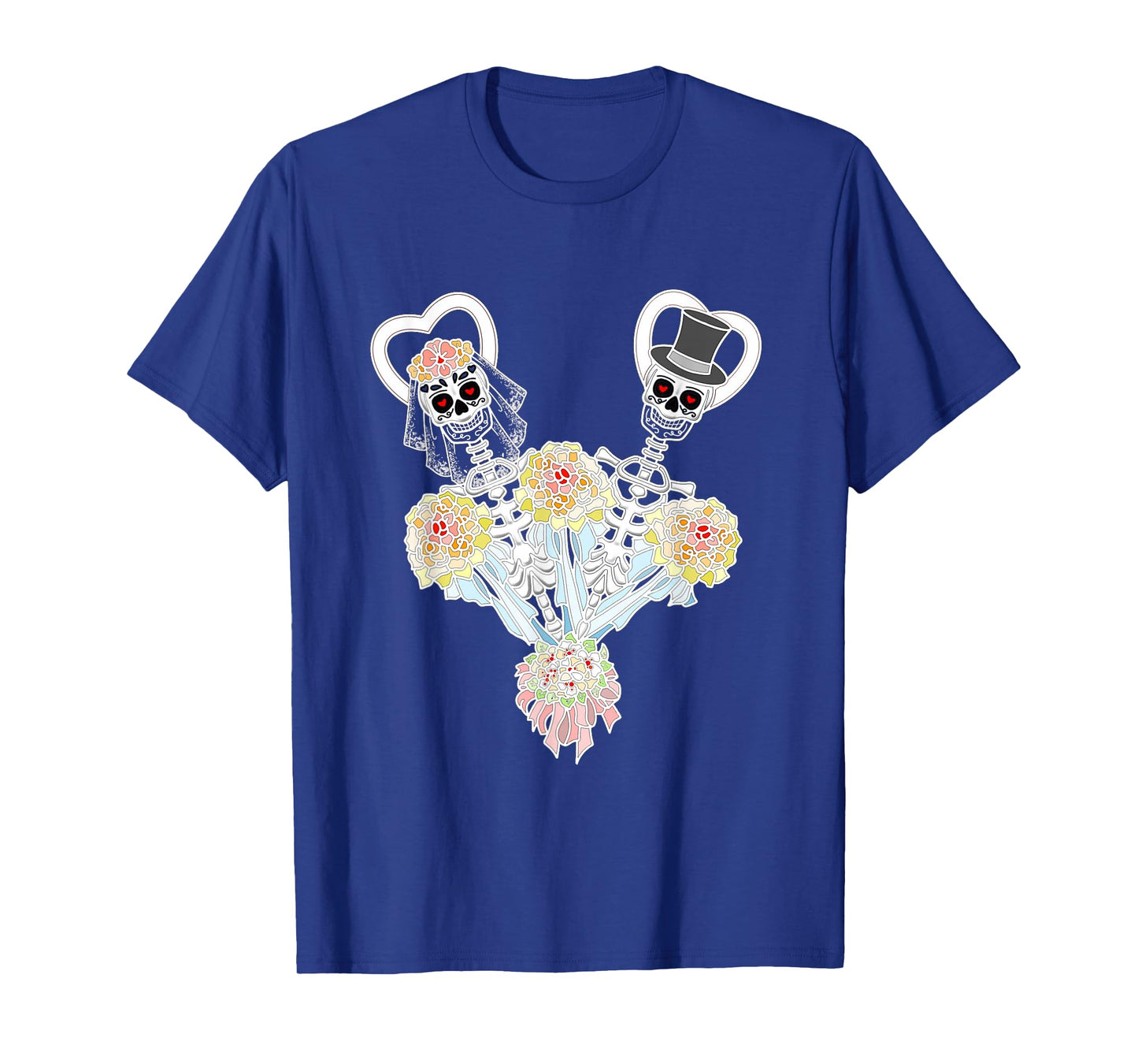 Funny Halloween Skeleton Couple Bride and Groom T-Shirt