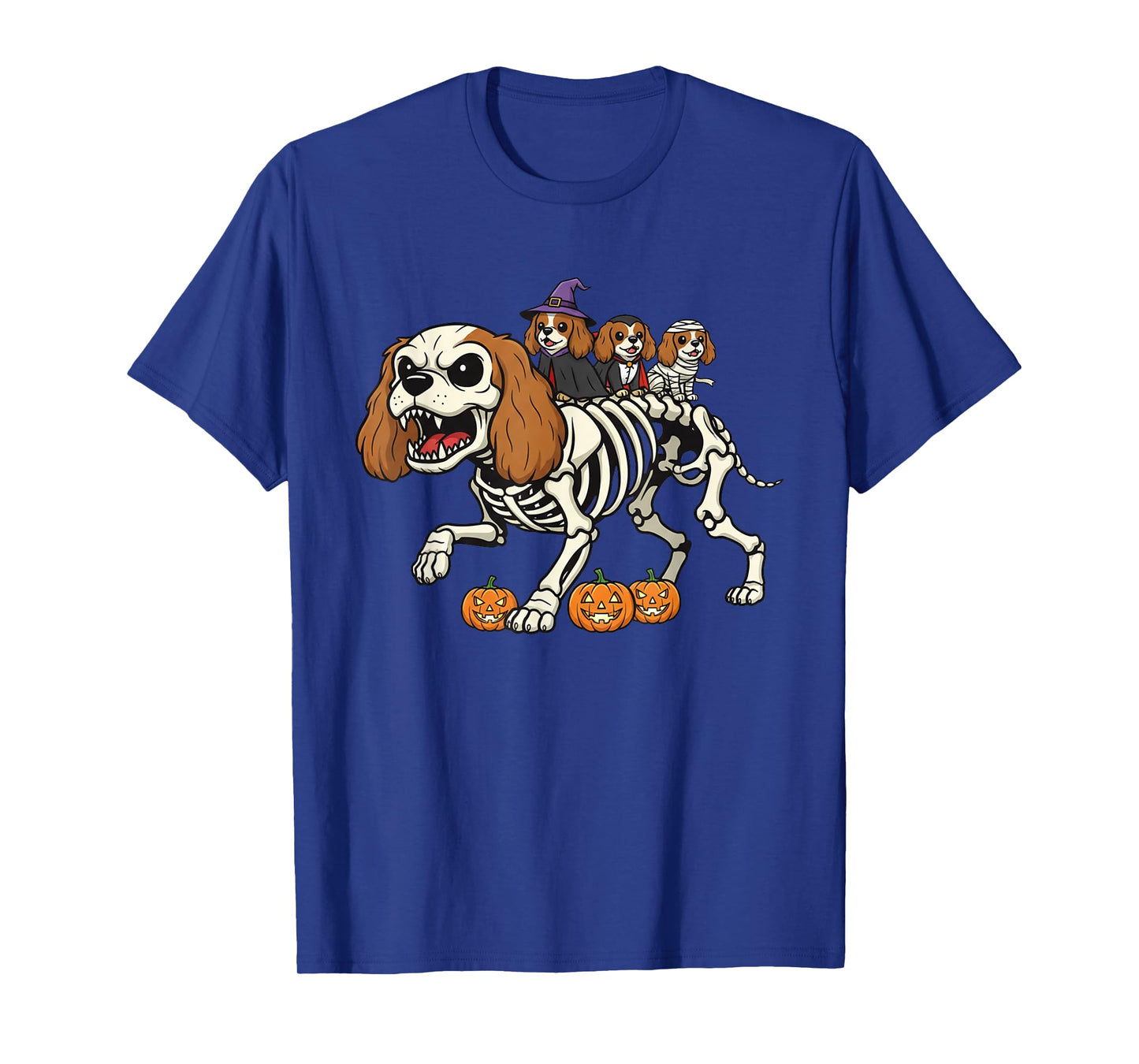 Cavalier King Charles Spaniel Dog Halloween Kids Mens Womens T-Shirt