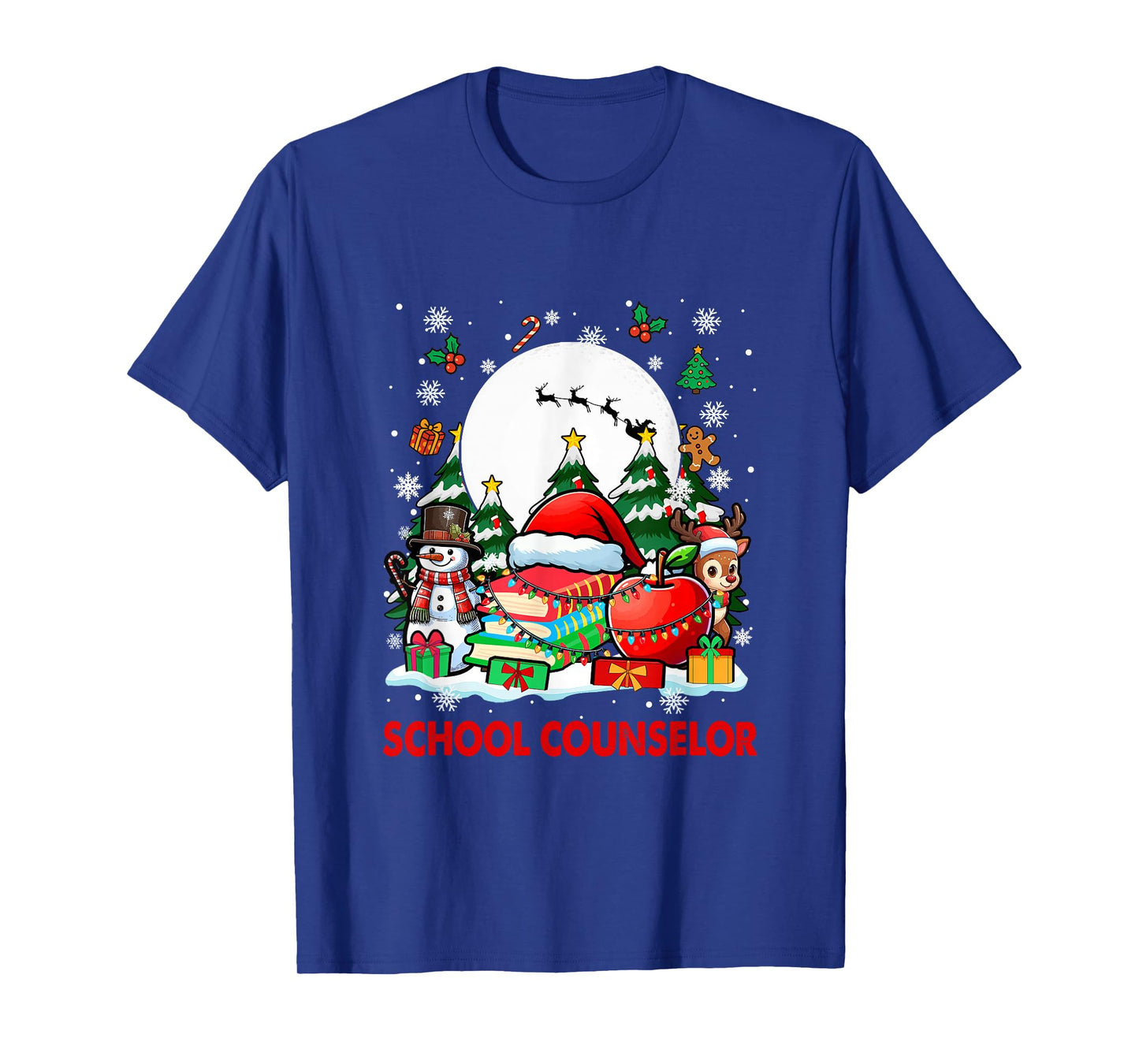 School Counselor Job Tools Santa Snowmen Reindeer Christmas T-Shirt
