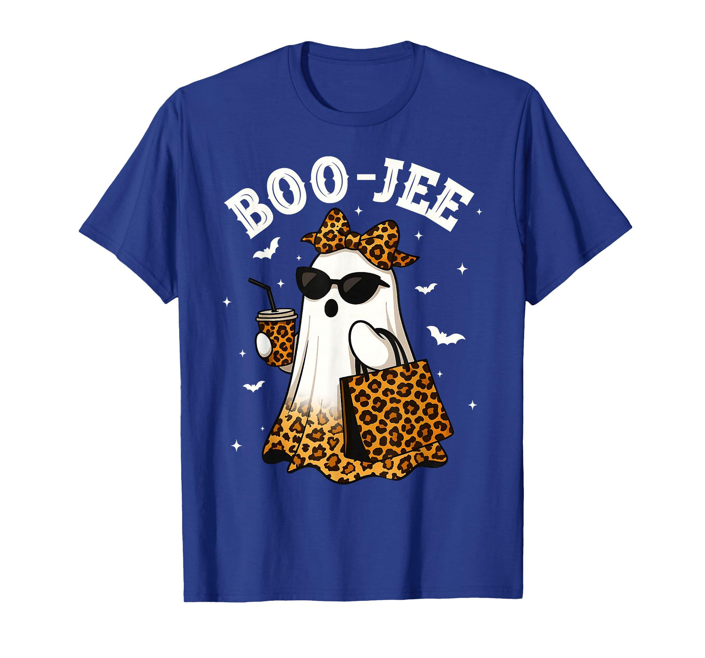 Coquette Leopard Boo-JEE Ghost Halloween Ghost Women Girls T-Shirt