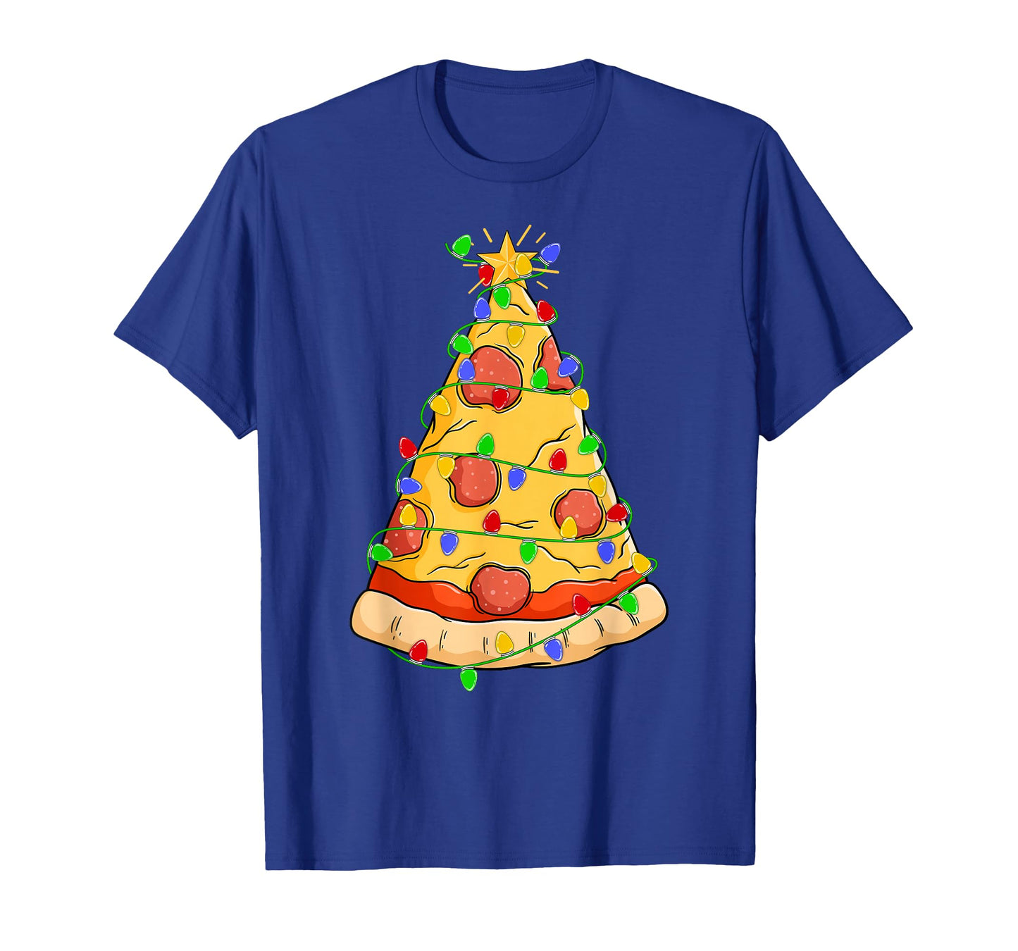 Funny Pizza Fast Food Lover Ugly Xmas Pizza Christmas Tree T-Shirt