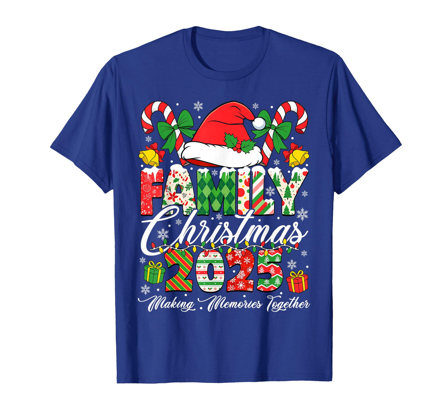 Family Christmas 2025 Matching Squad Santa Elf Funny Xmas T-Shirt