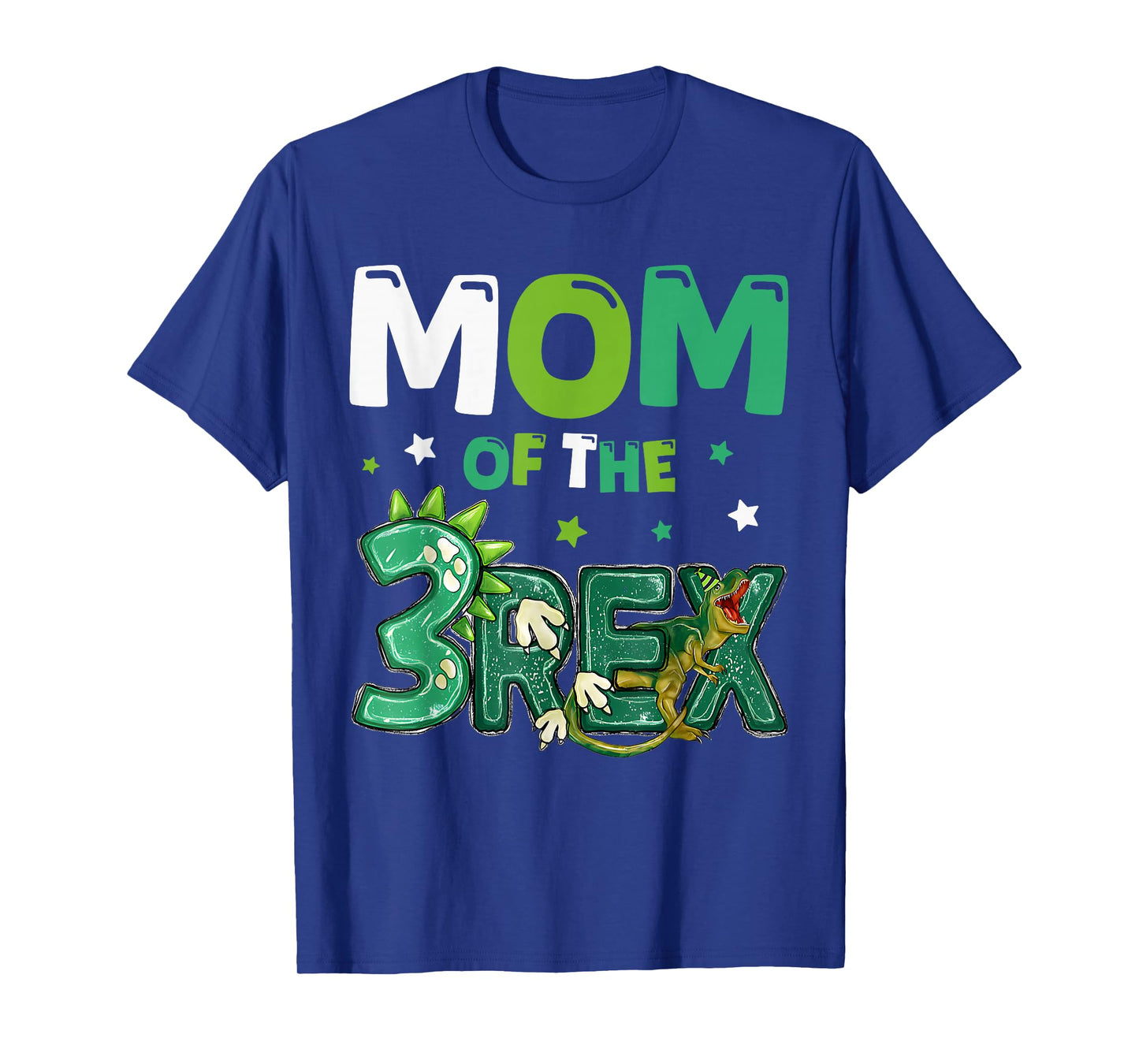 Mom of the Three Rex Birthday Dinosaur Family Matching T-Shirt