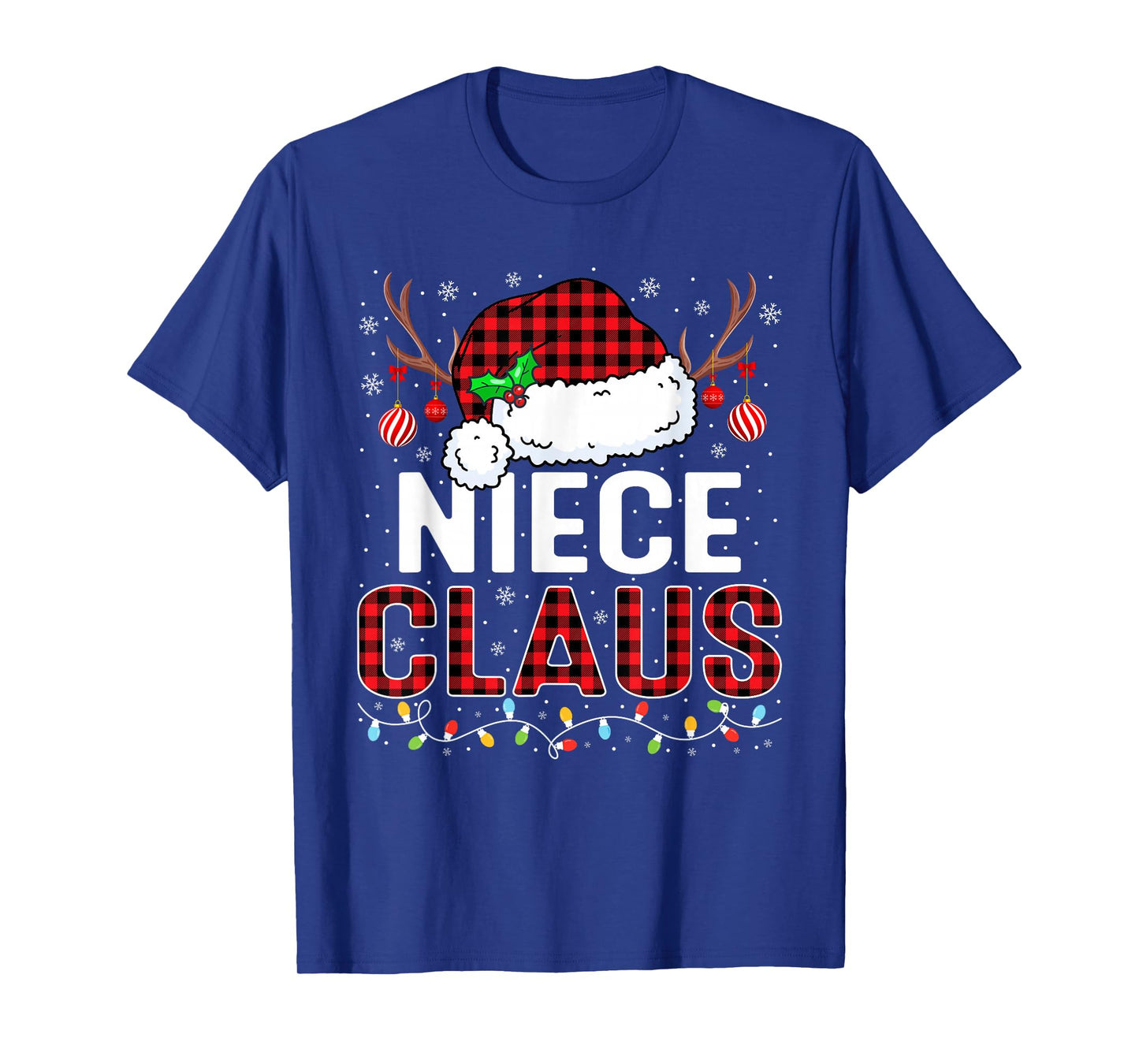 Christmas Lights Niece Claus Family Matching Xmas Pajama T-Shirt