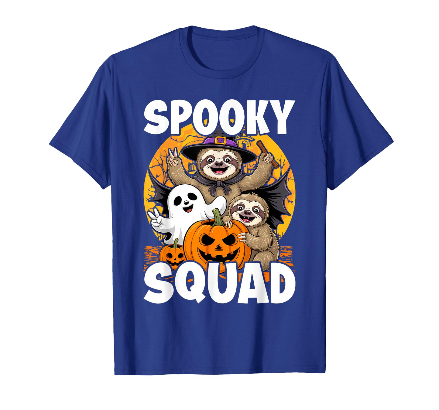 Spooky Halloween Squad Three Horror Sloths Cosplay Witch Boo T-Shirt