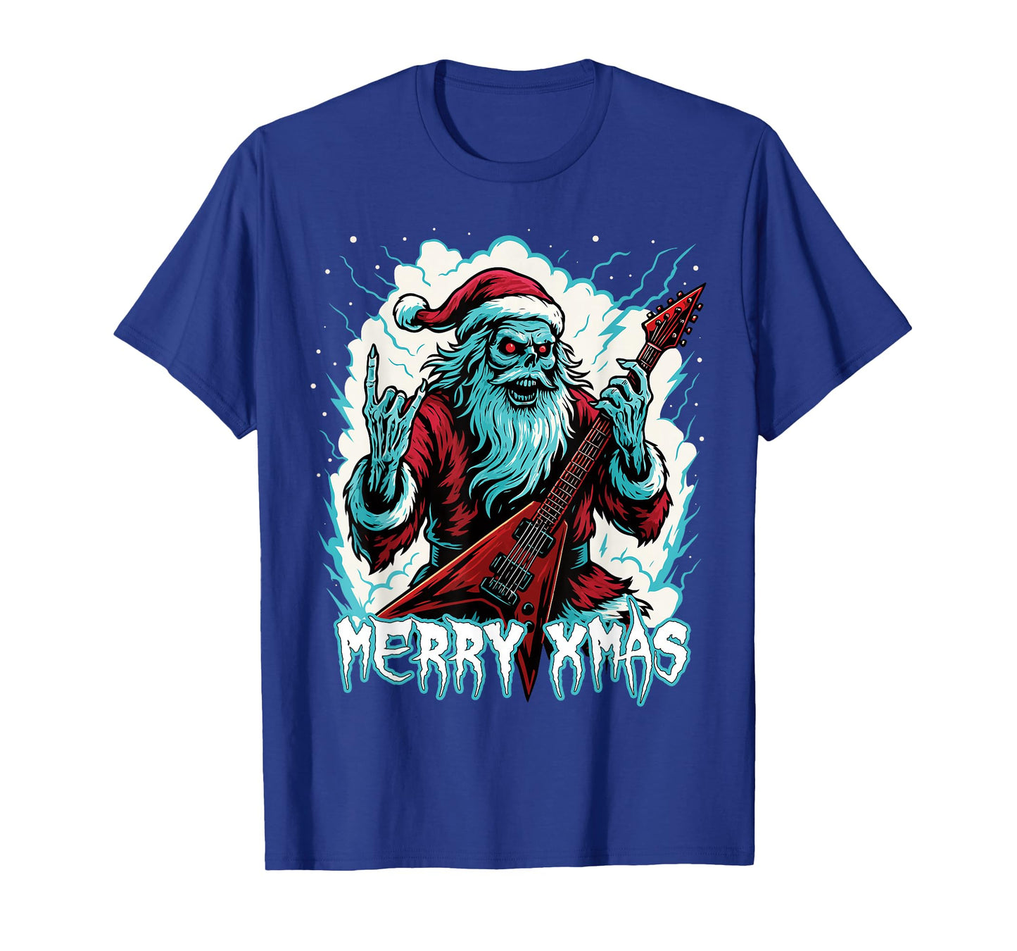Hail Santa Pagan Happy Solstice Gothic Christmas Guitar T-Shirt