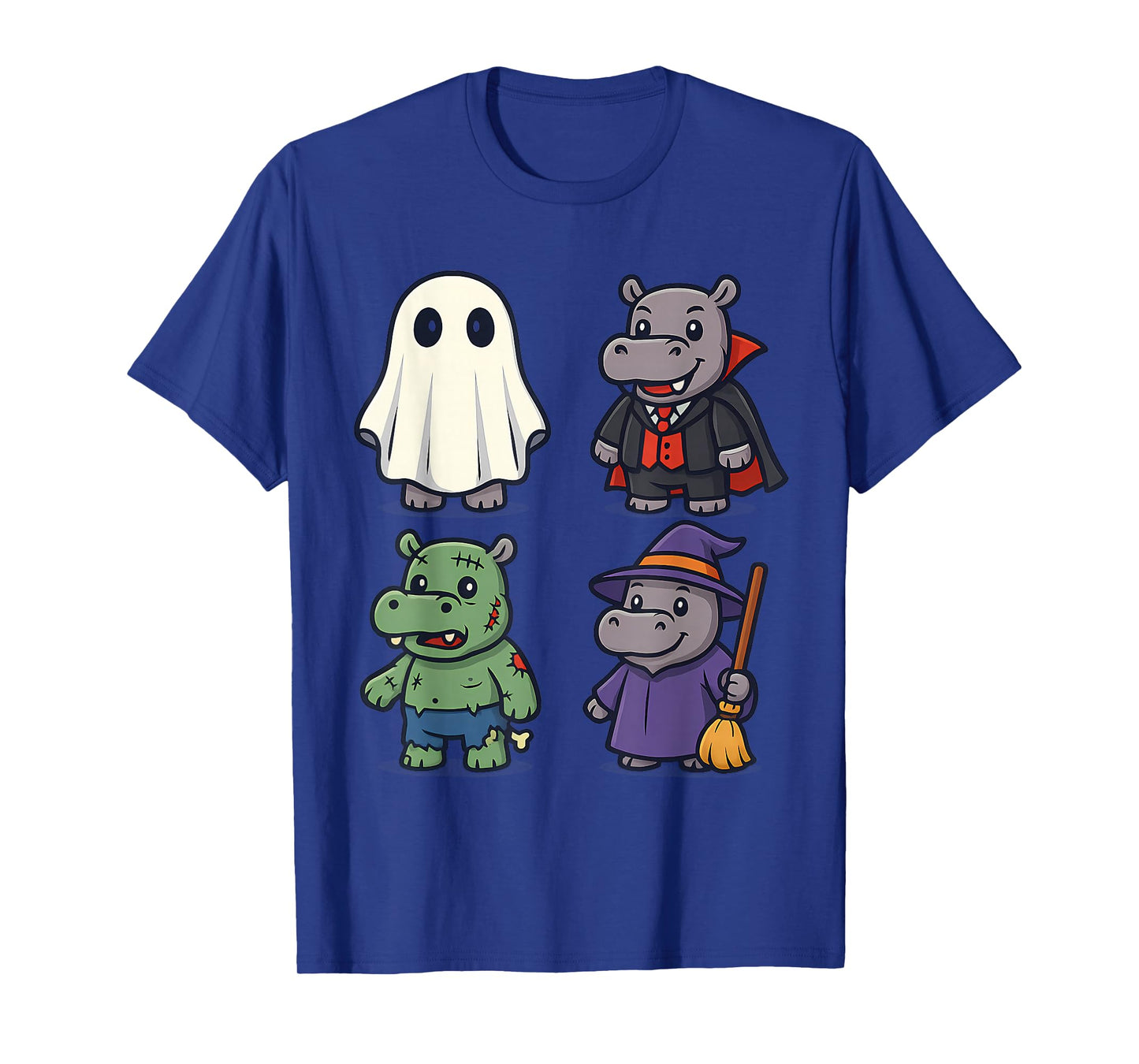 Cool Hippo Ghost Witch Zombie Halloween Costume Girls Boys T-Shirt