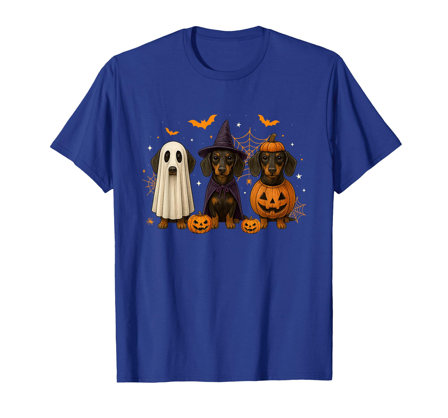 Funny Weiner Dog Ghost Witch Pumpkin Halloween Dachshund T-Shirt