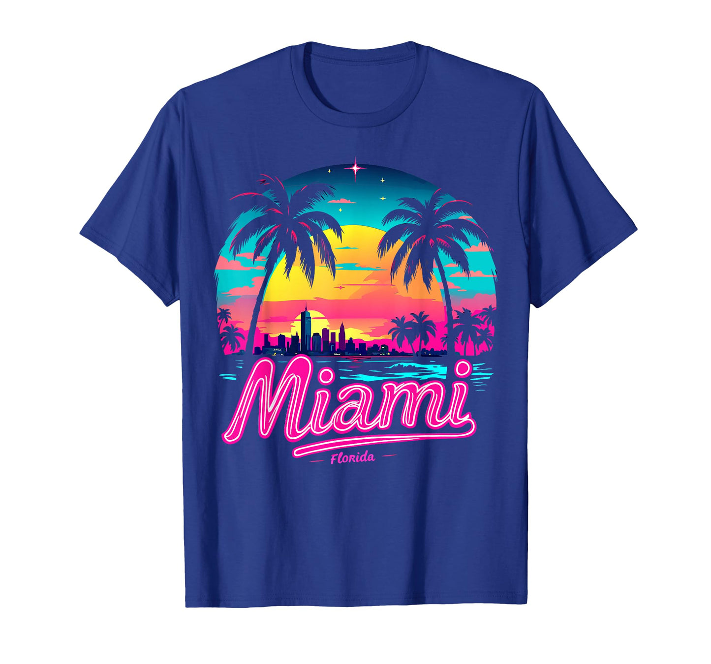 Vintage Miami Beach – Retro 305 Florida Sunset Graphic T-Shirt