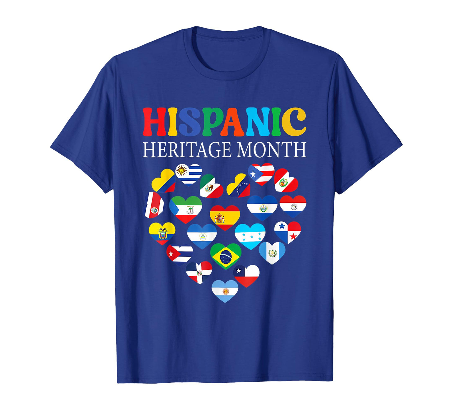 National Hispanic Heritage Month All Countries Flags Heart T-Shirt