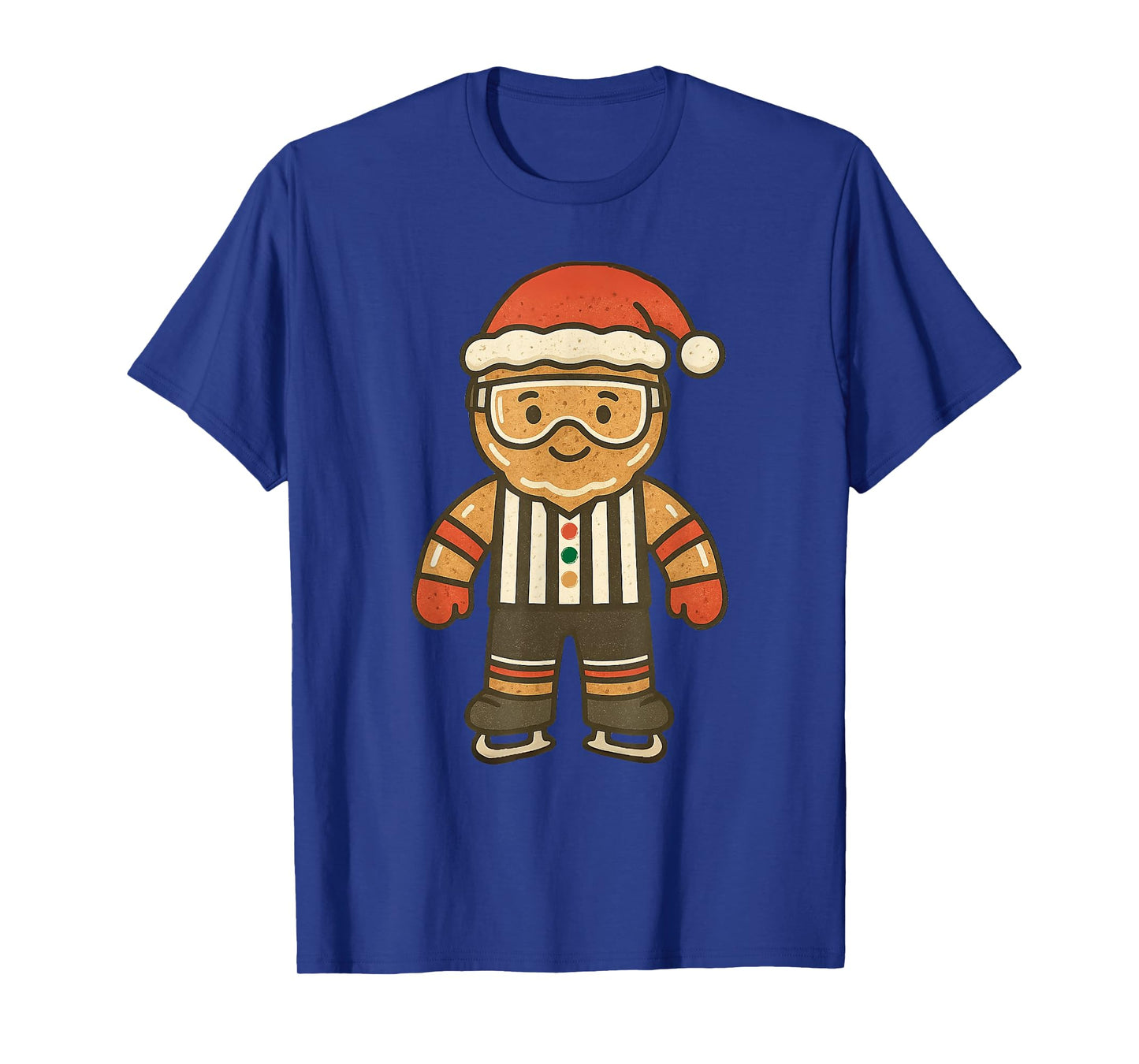 Gingerbread Referee Ice Hockey Christmas Vintage Funny Xmas T-Shirt