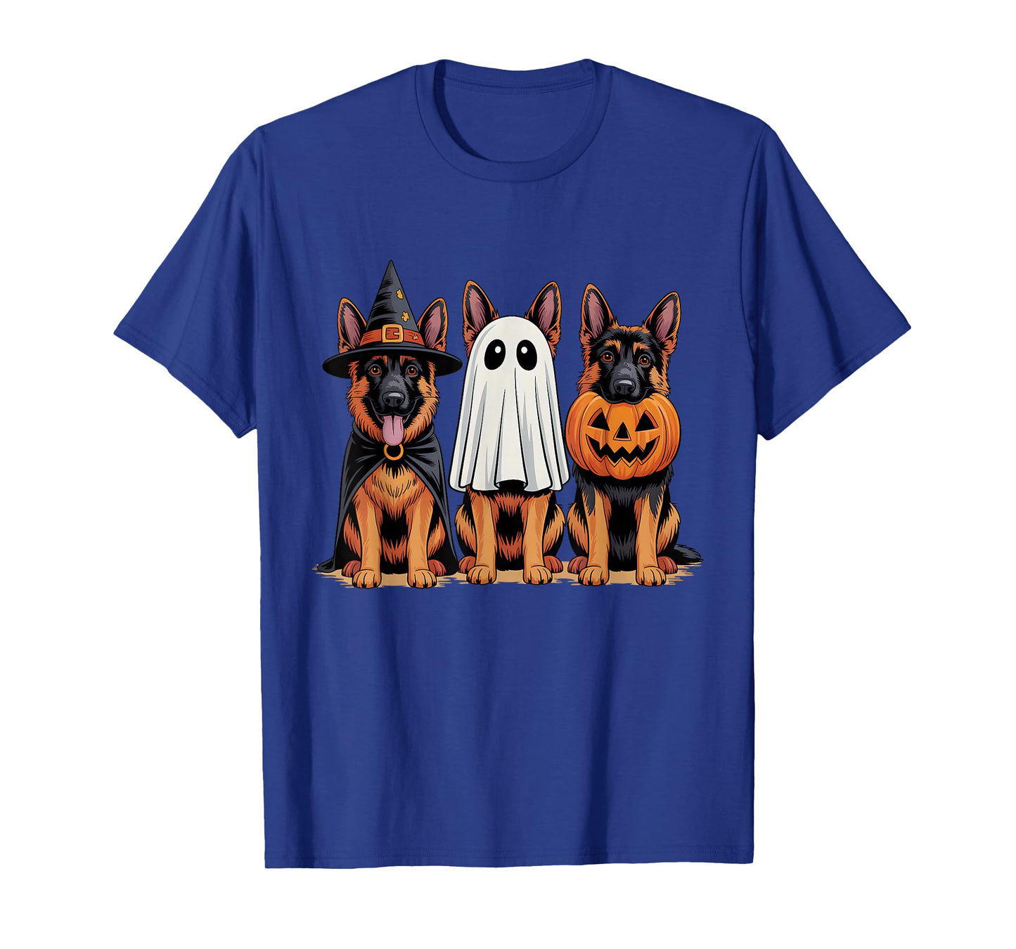 German Shepherd Halloween Funny Dog Lover Pumpkin Witch T-Shirt
