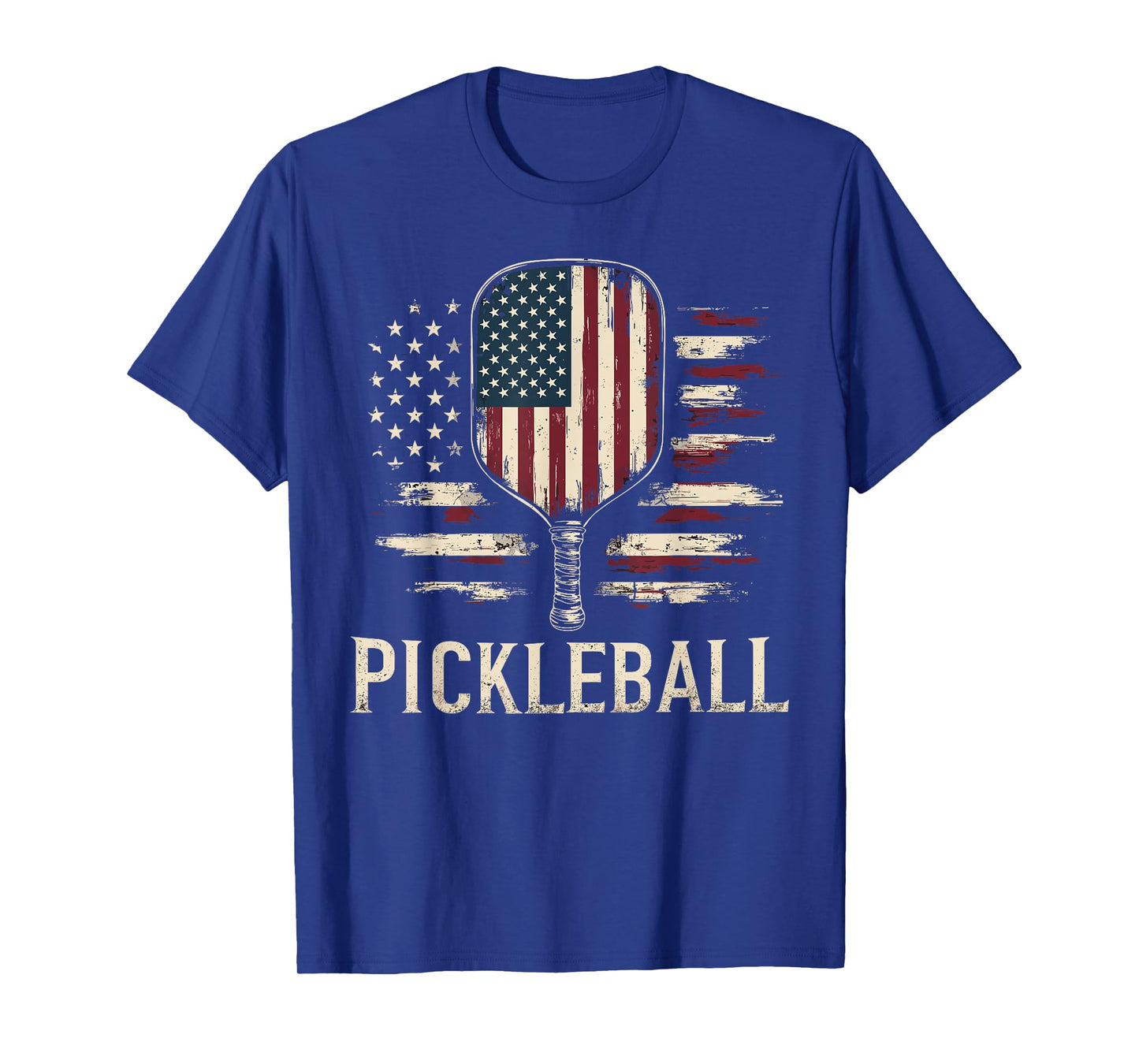 Pickleball Player US Flag Retro Paddleball T-Shirt