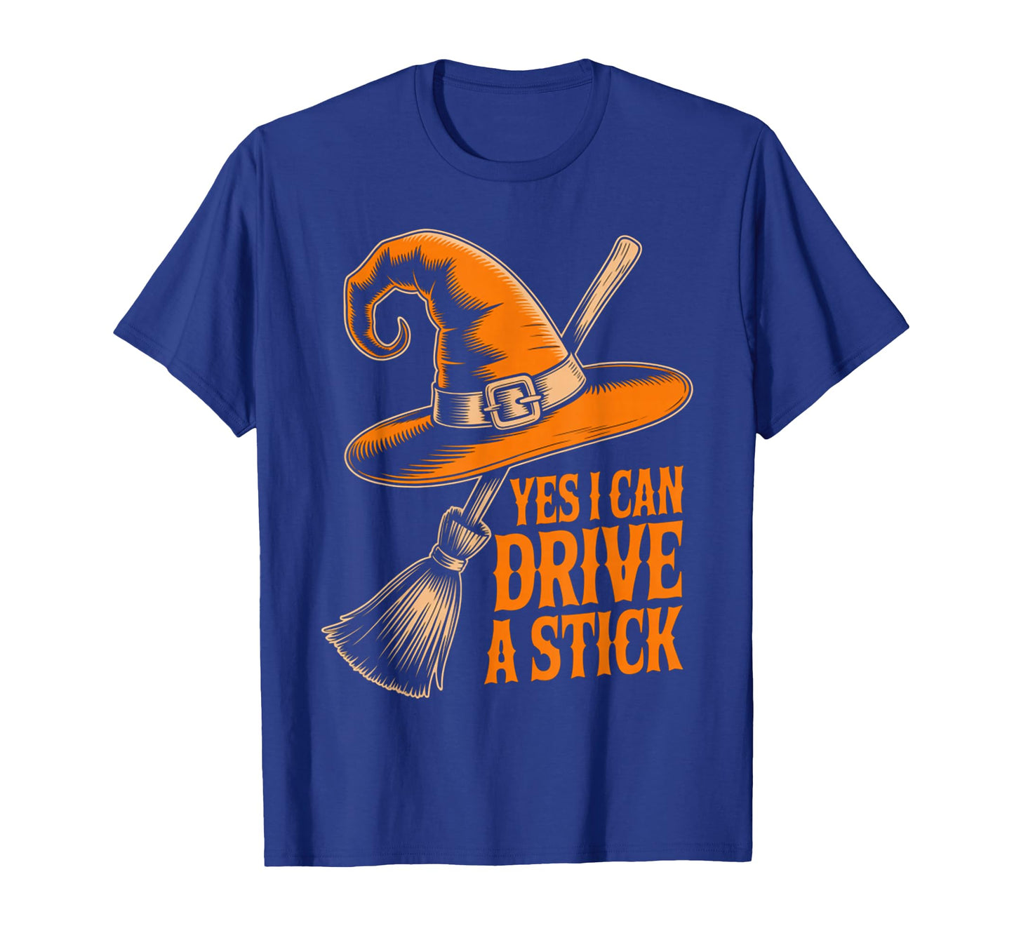Yes I Can Drive A Stick Funny Halloween Witch Broom Quote T-Shirt