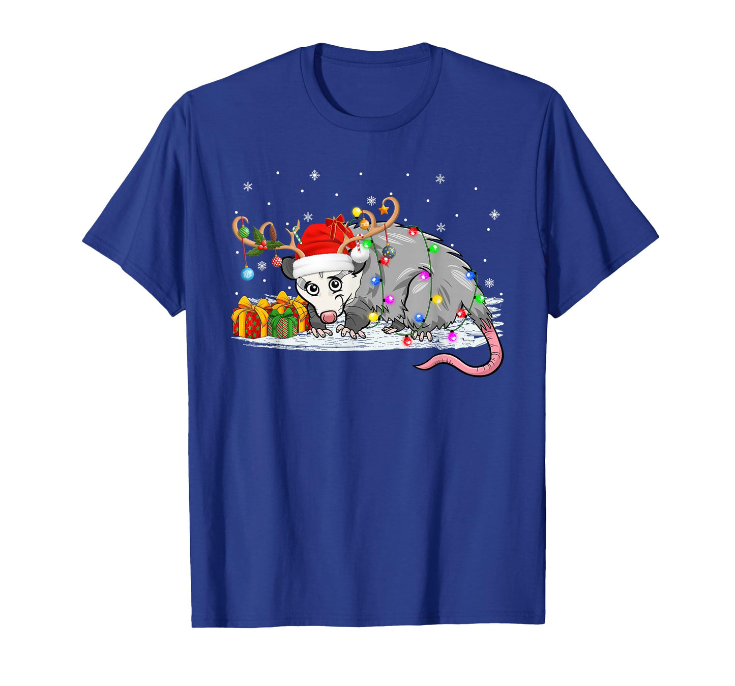 Opossum Christmas Lights Holiday Santa Xmas Pajamas T-Shirt