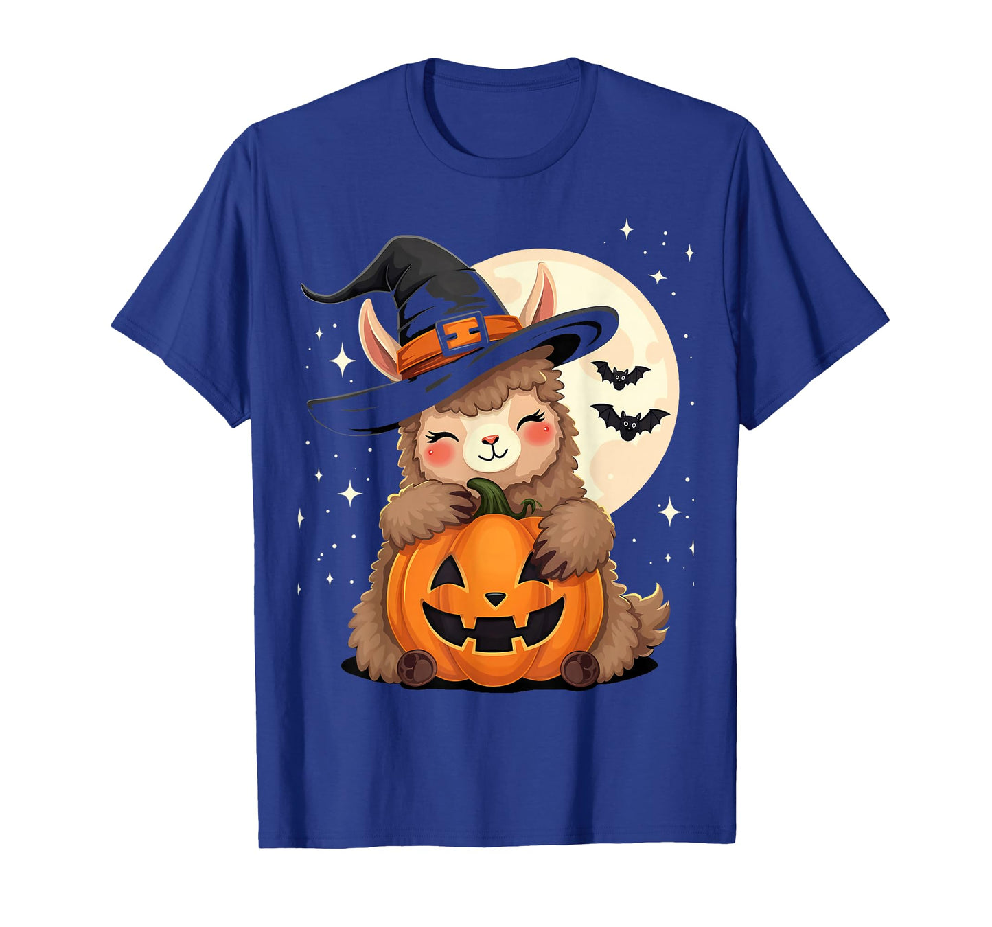 Cute Halloween Llama Witch Hat Pumpkin Spooky T-Shirt