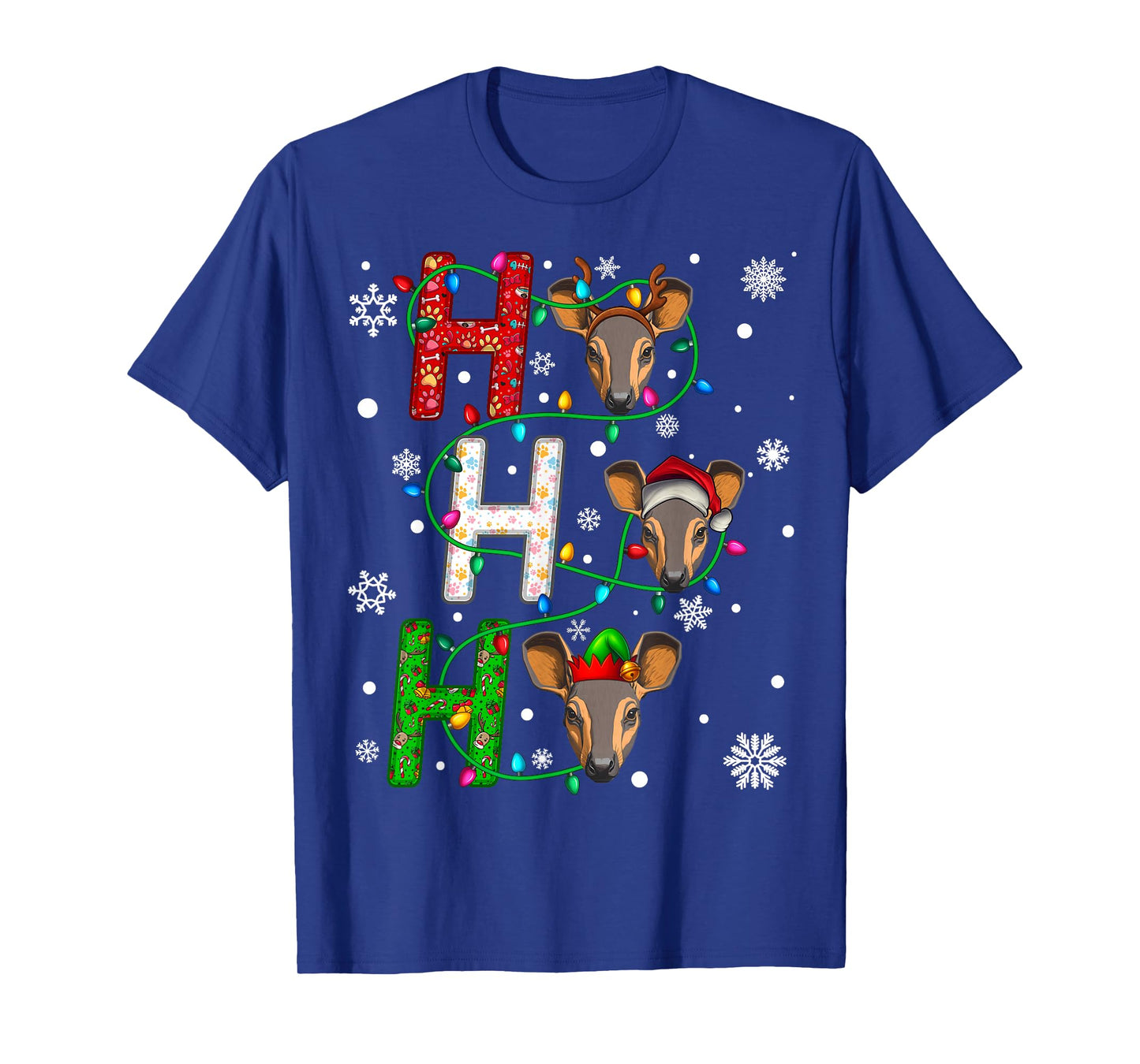 Matching Christmas Santa Hat Ho Ho Ho Aardvark Animal Xmas T-Shirt