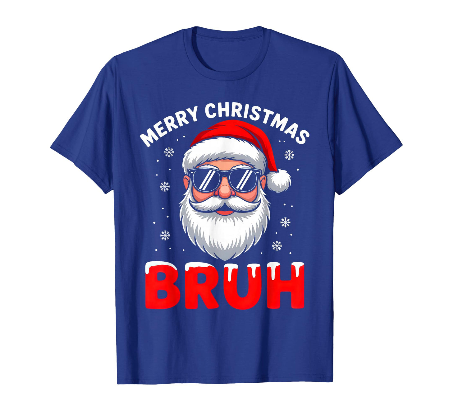 Merry Christmas Bruh Vintage Santa Claus Face Xmas Pajamas T-Shirt