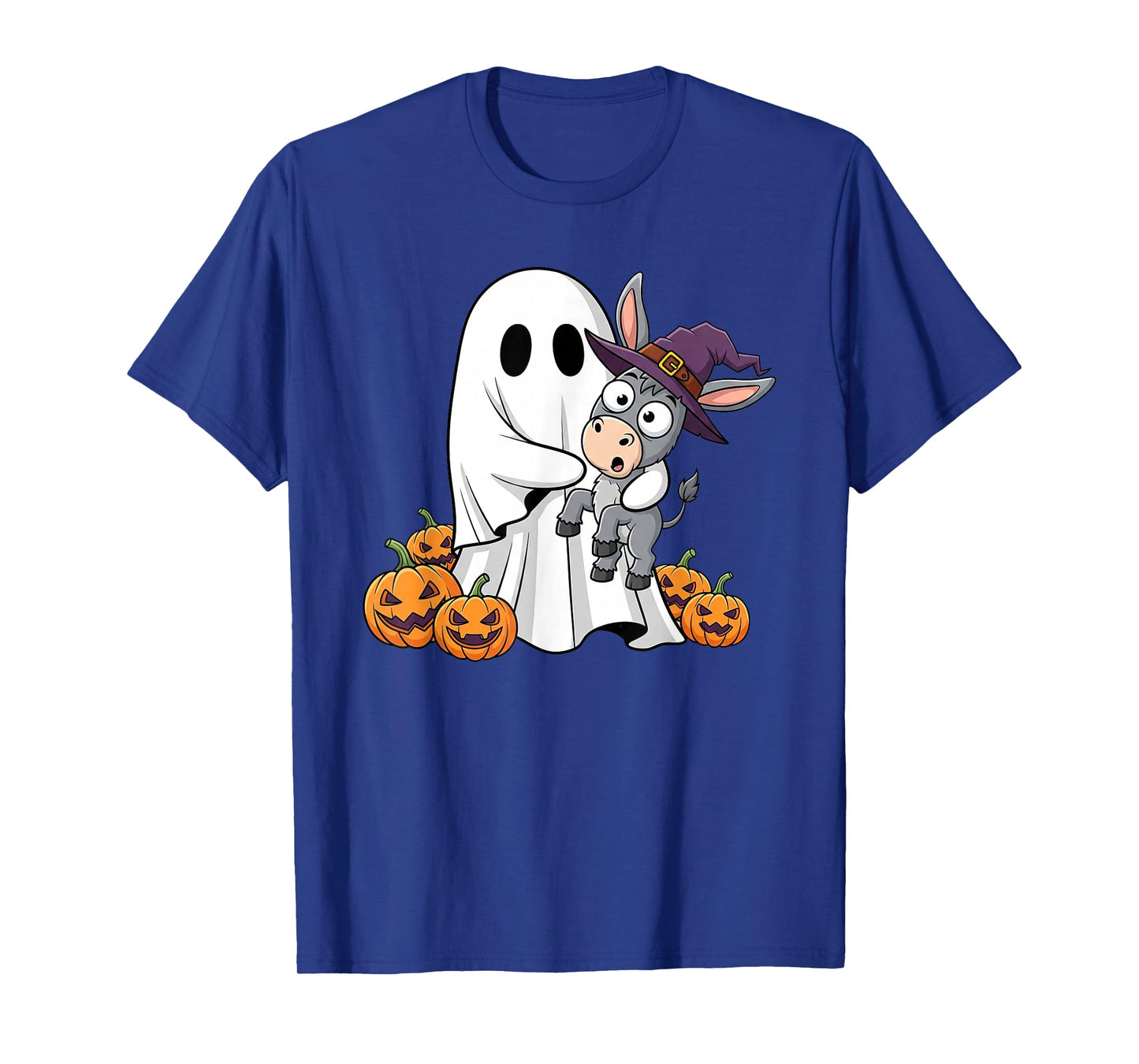 Funny Ghost Donkey Pumpkin Halloween Kids Mens Womens T-Shirt