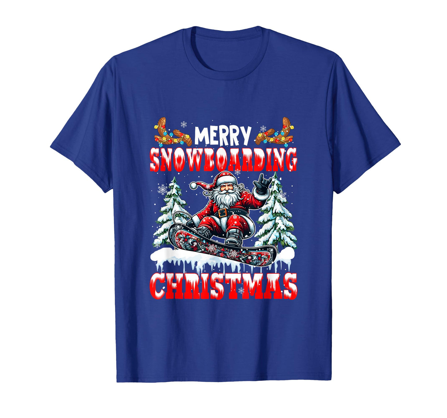 Merry Christmas Snowboarding Santa Costume Sport Lover T-Shirt
