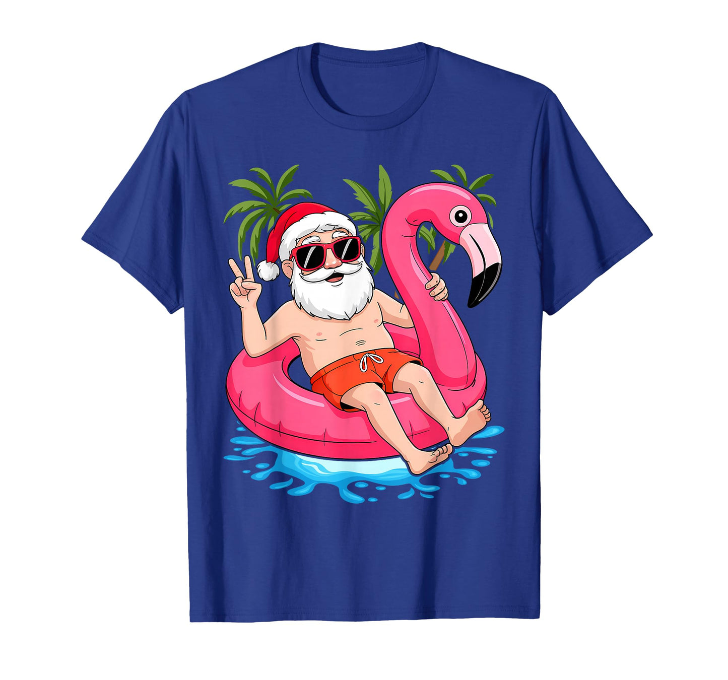 Christmas in July Santa Flamingo Summer Xmas Boys Kids T-Shirt
