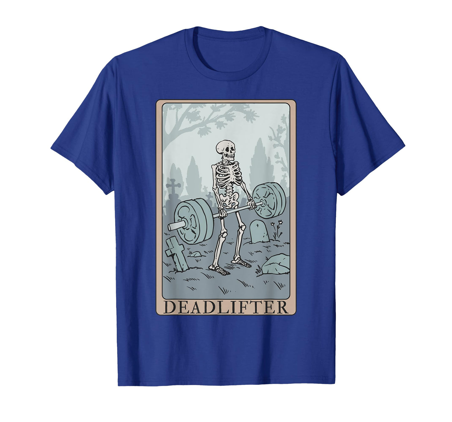 Funny Skeleton Tarot Card Deadlifter Bodybuilding T-Shirt