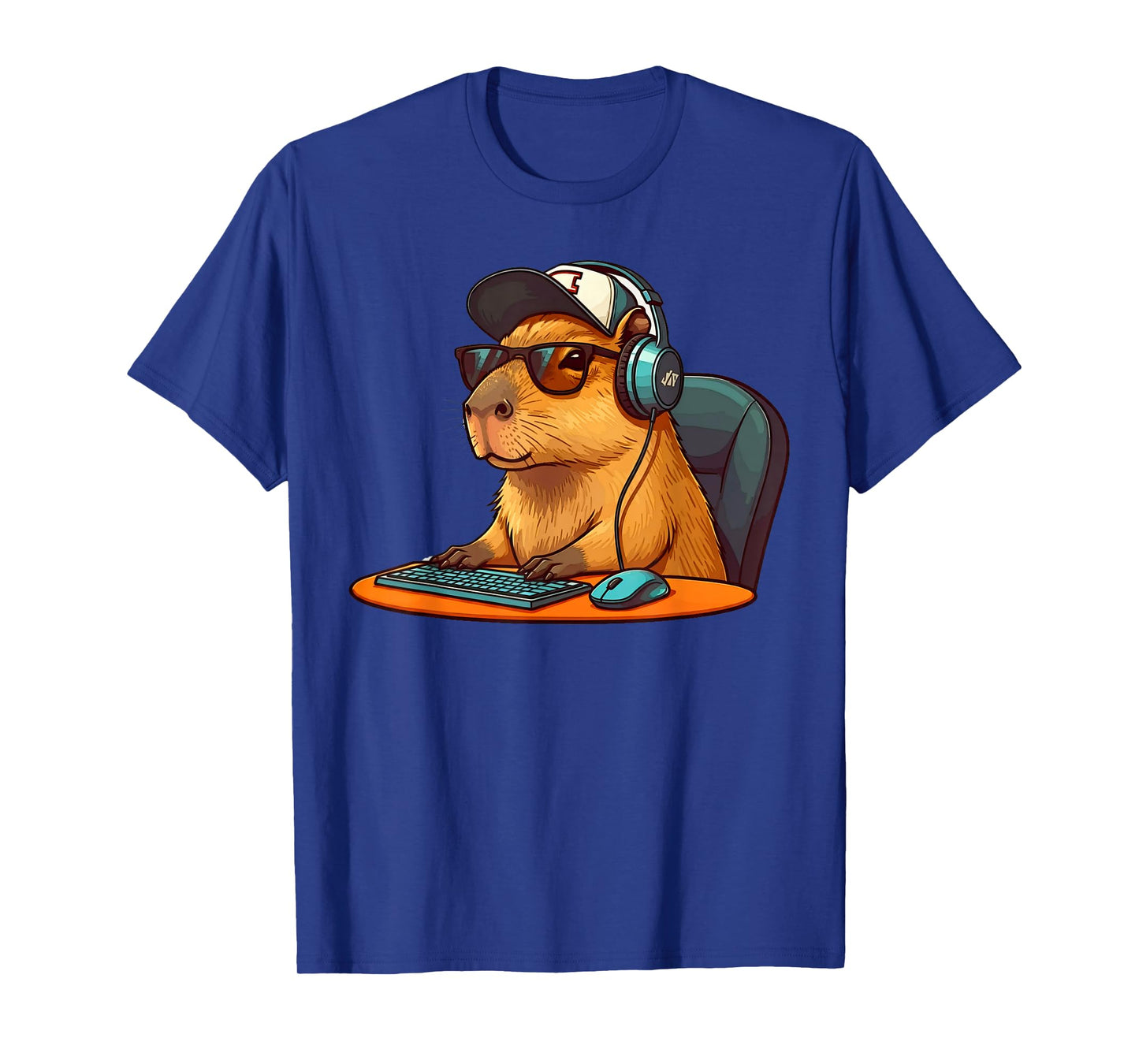 Capybara Video Games Funny Gaming Capy Men Teen Boys Kids T-Shirt