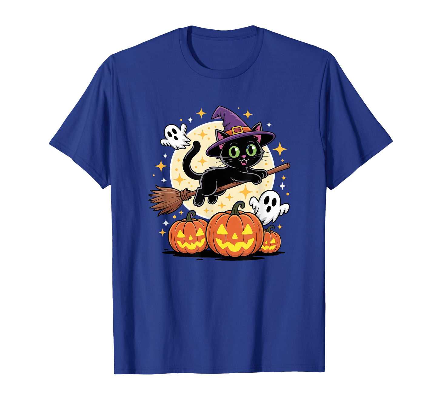 Halloween Witch Bombay Cat Broom T-Shirt