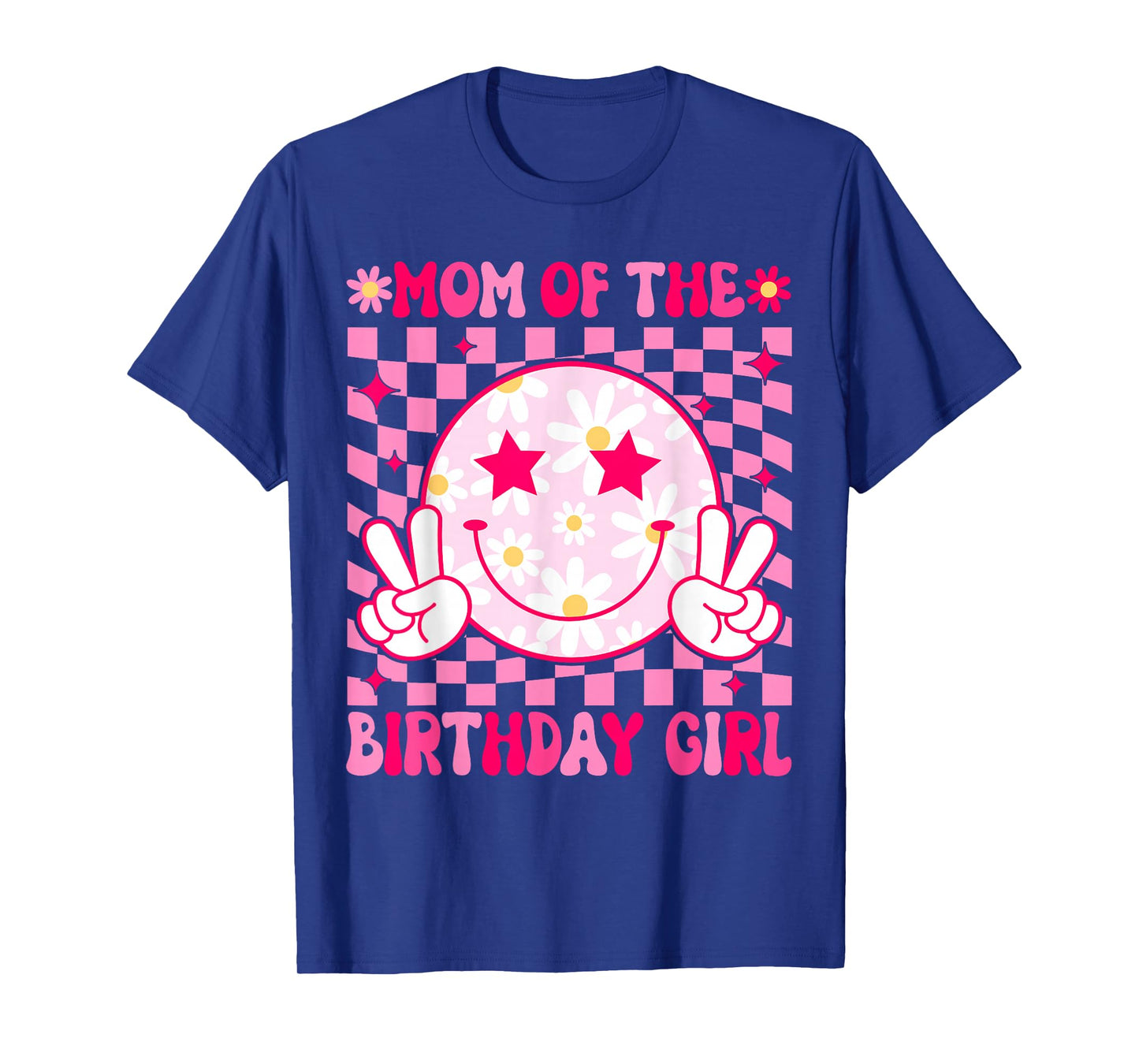 Mom of The Birthday Girl Groovy Birthday Teens Girls Preppy T-Shirt