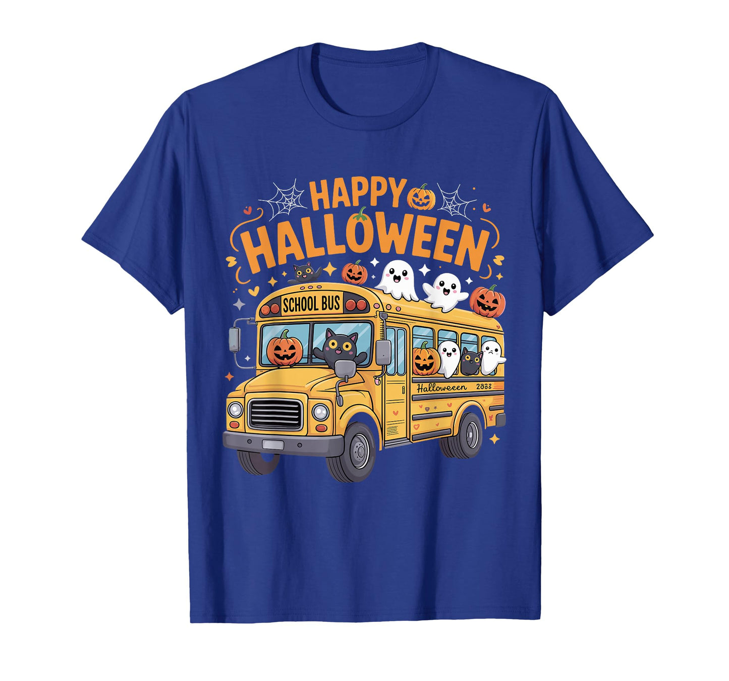 Teacher Halloween School Bus Driver Cute Ghost Witch Party T-Shirt