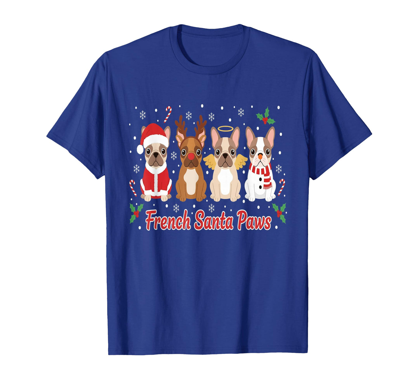 French Bulldog Santa Funny Christmas Dog Lover Holiday T-Shirt